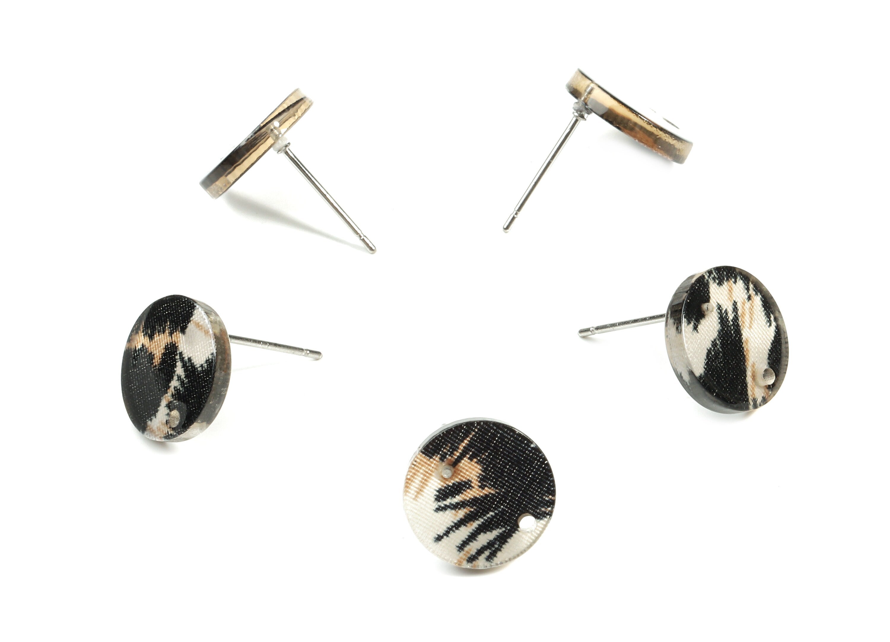 Acetate Round Earring Stud - Round Earring Post - Surgical Stud - Jewelry Supplies - Color Code: A266 - 11.68x11.68x2.22mm - AC1139-A266 - DOMEDBAZAAR