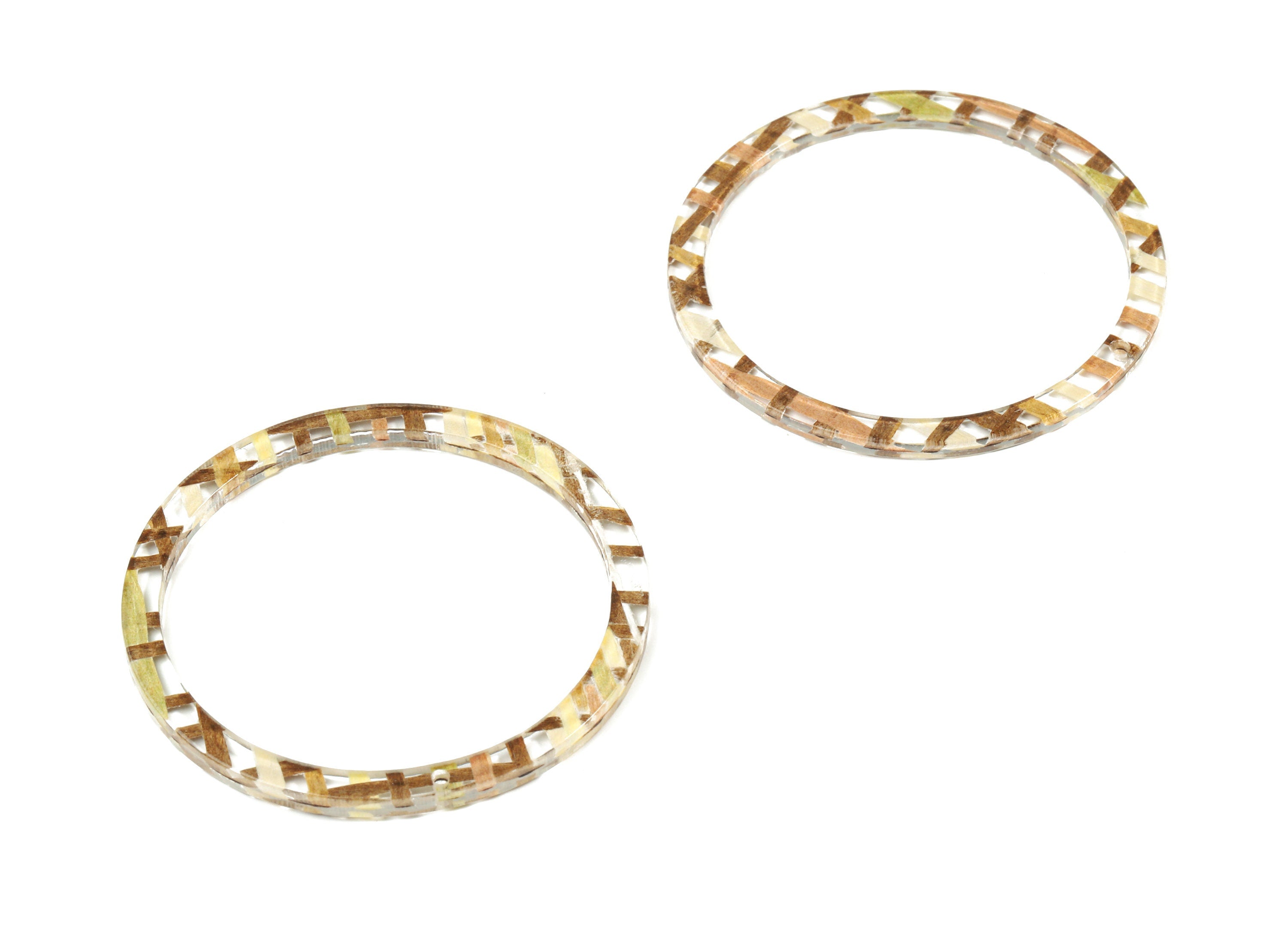 Acrylic Earring Hoop - Circle Earrings Charms and Pendant - Jewelry Supplies - Color Code: A455 - 44.59x44.59x2.08mm - AC1126-A455 - DOMEDBAZAAR