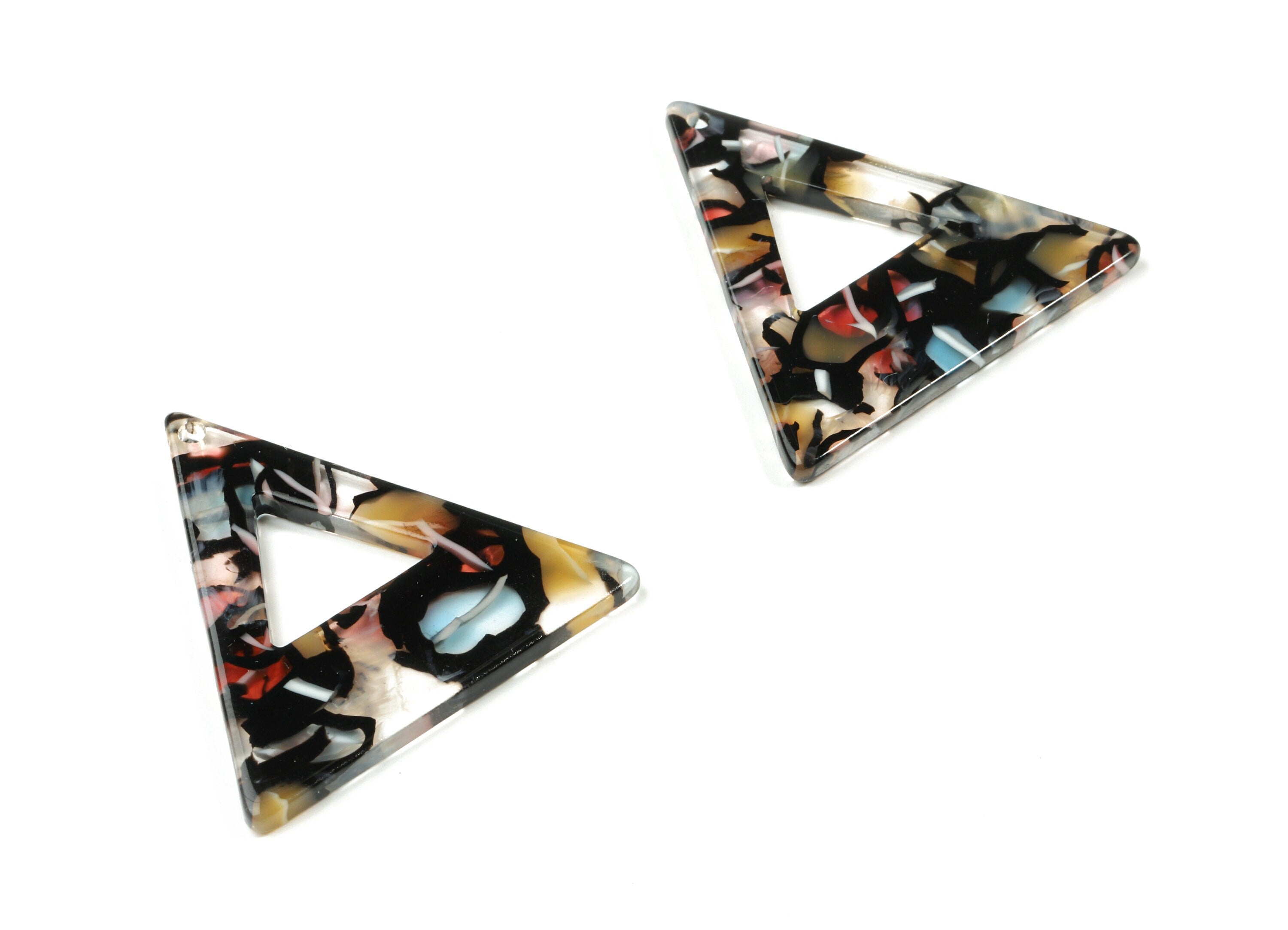 Acetate Triangle Charms - Triangle Earrings and Pendant - Jewelry Supplies - Color Code: A343 - 33.22x33.22x2.42mm - AC1649-A343 - DOMEDBAZAAR