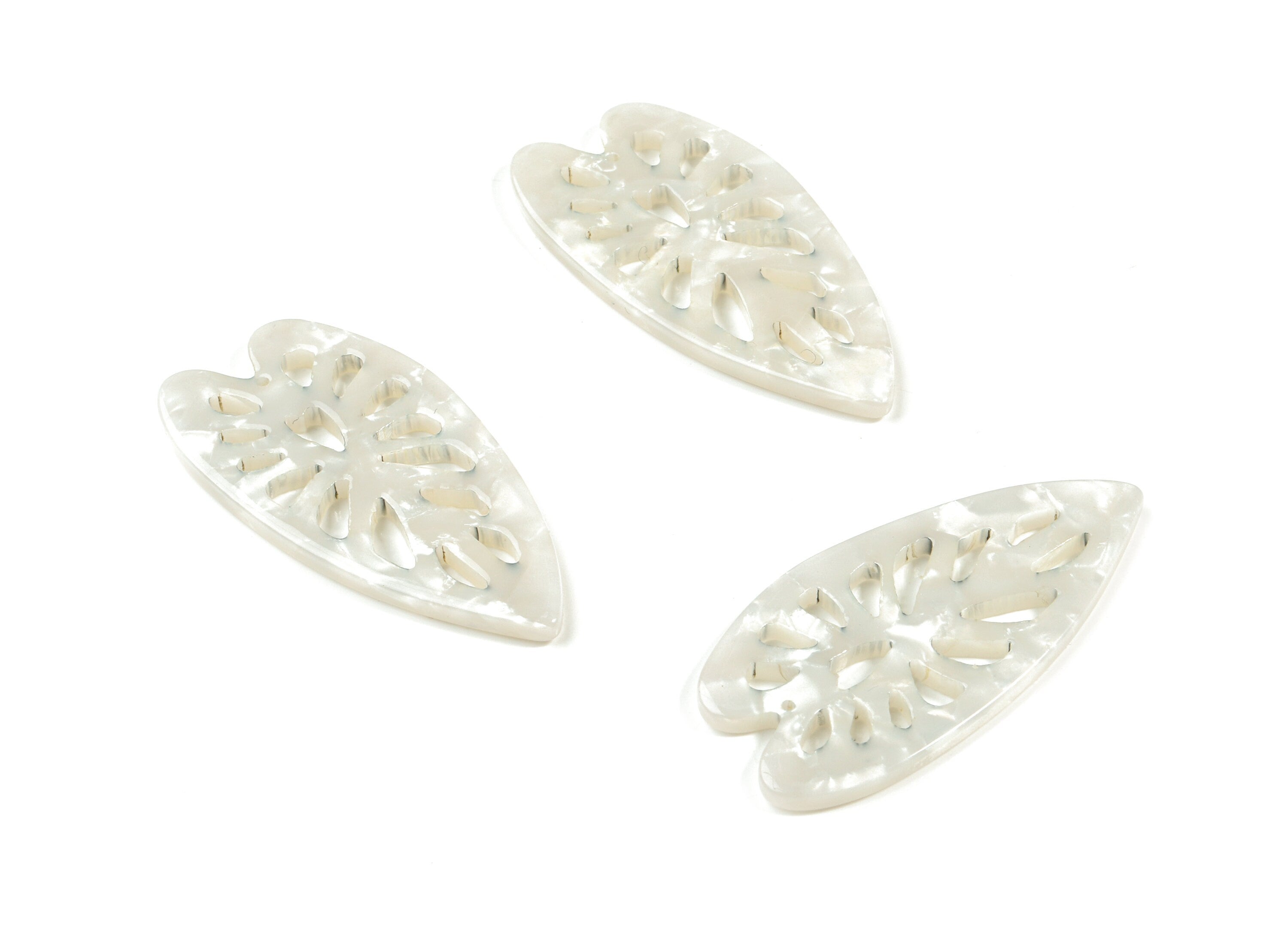 Acetate Leaf Earring Charms - Leaf Pendant - Earring Finding - Jewelry Supplies - Color Code:A12 - 40.14x19.54x2.45mm - AC1833-A12 - DOMEDBAZAAR