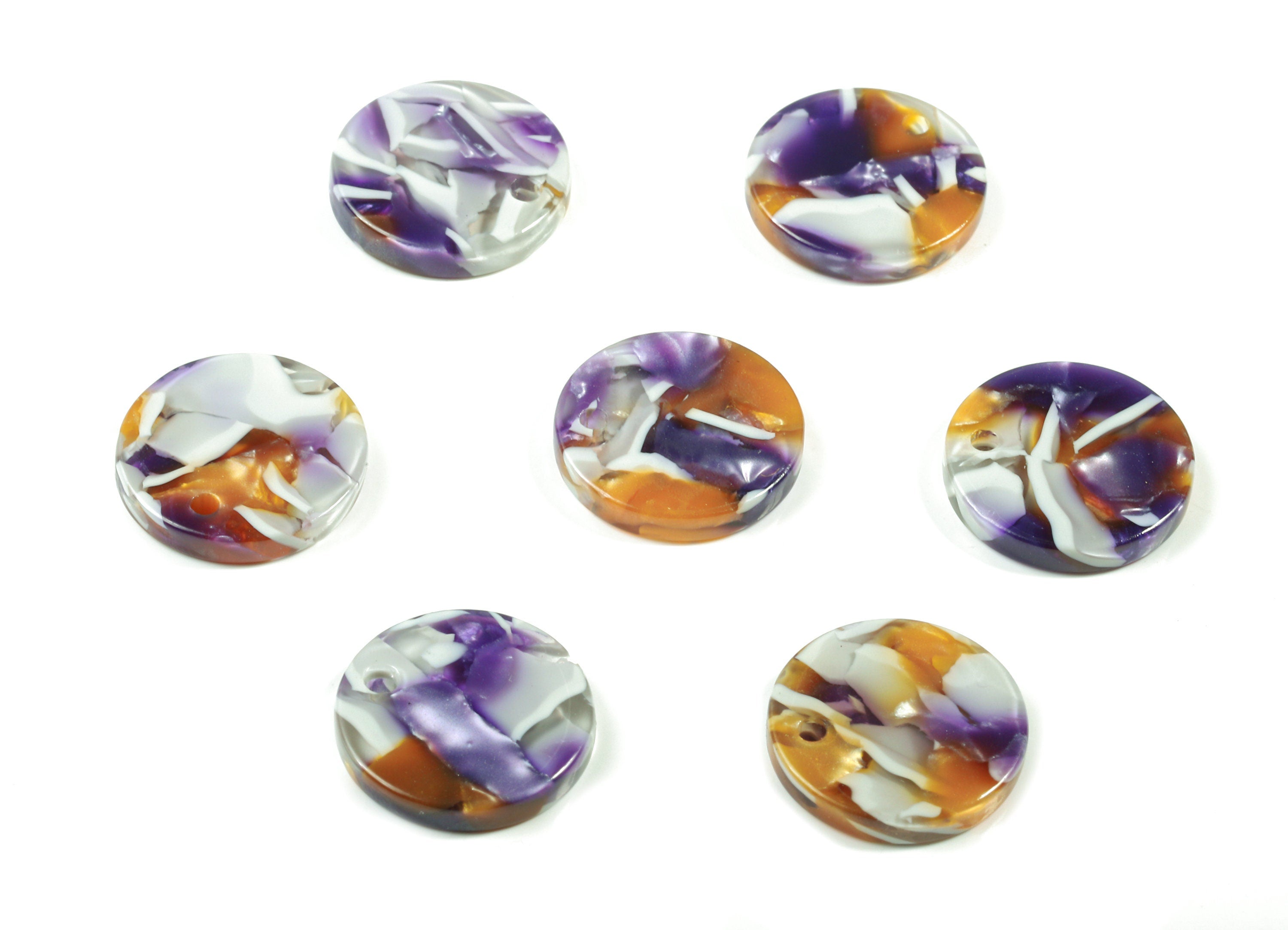 Acetate Mini Round Earring Charms - Circle Pendant - Mini Coin Charm - Jewelry Supplies - Color Code:A186 - 14.73x14.73x2.62mm - AC1064-A186 - DOMEDBAZAAR