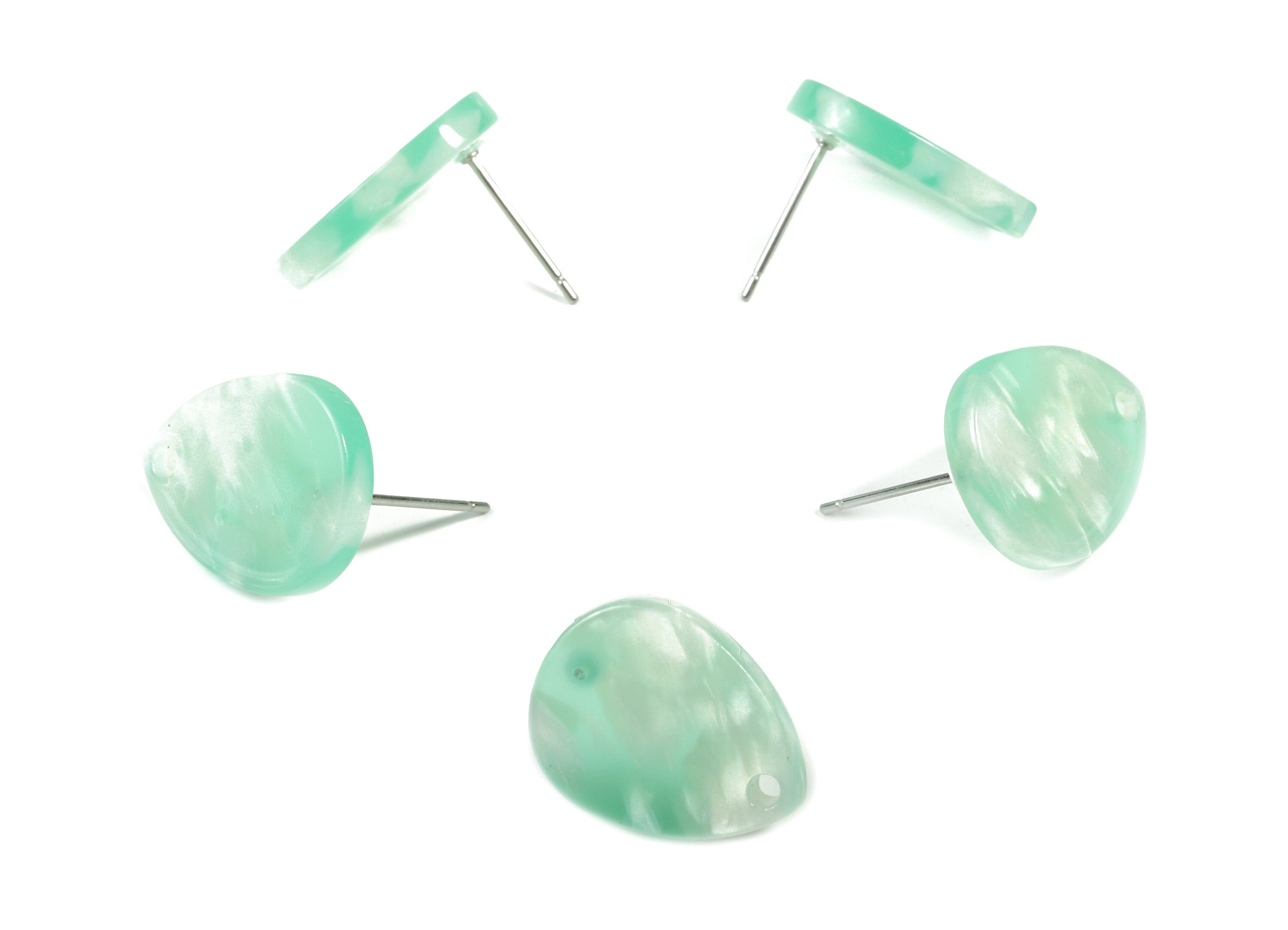 Acetate Drop Earring Stud - Drop Earring Post - Surgical Stud - Jewelry Supplies - Color Code: A35 - 13.59x17.26x2.7mm - AC1854-A35 - DOMEDBAZAAR