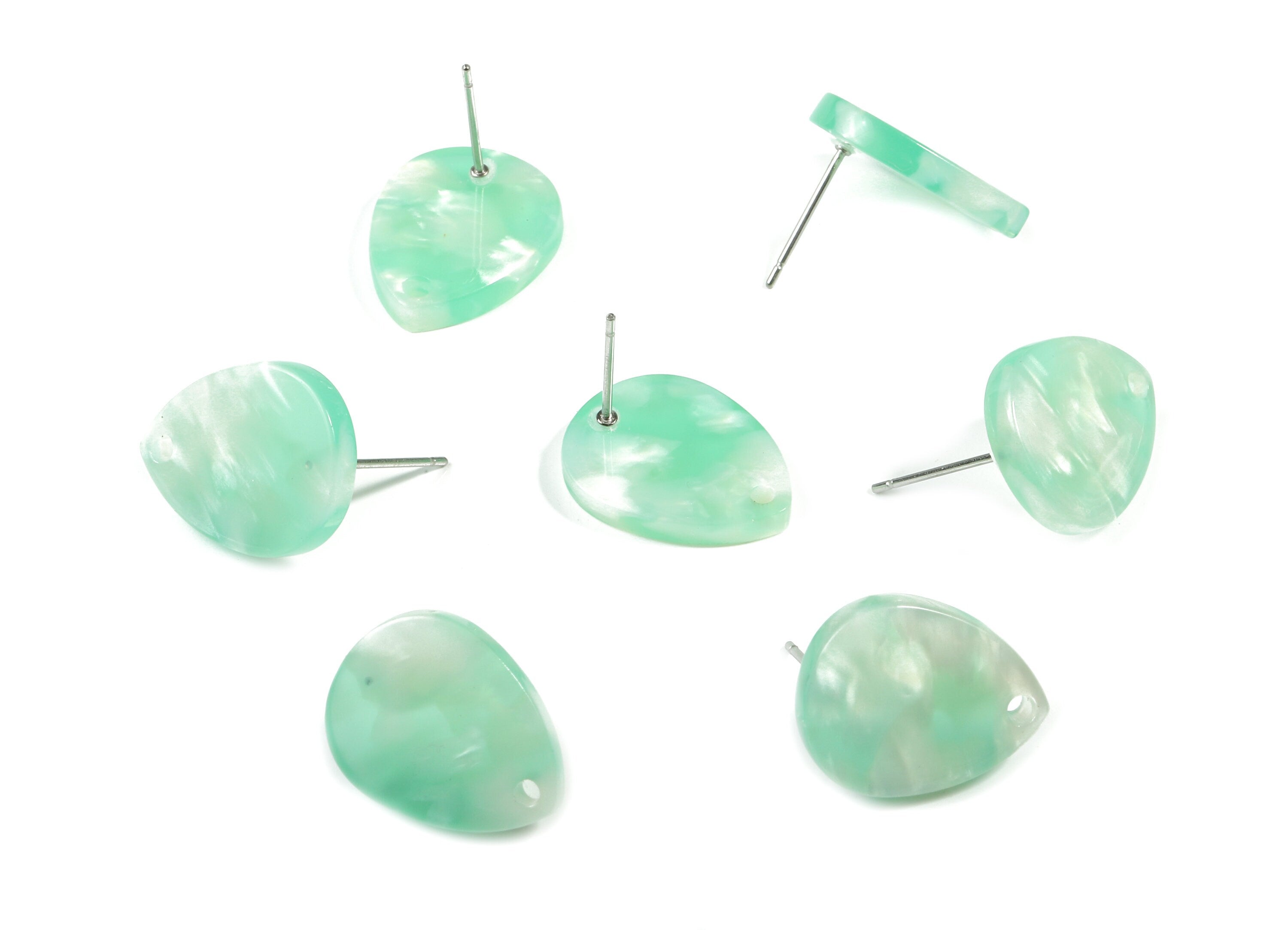 Acetate Drop Earring Stud - Drop Earring Post - Surgical Stud - Jewelry Supplies - Color Code: A35 - 13.59x17.26x2.7mm - AC1854-A35 - DOMEDBAZAAR