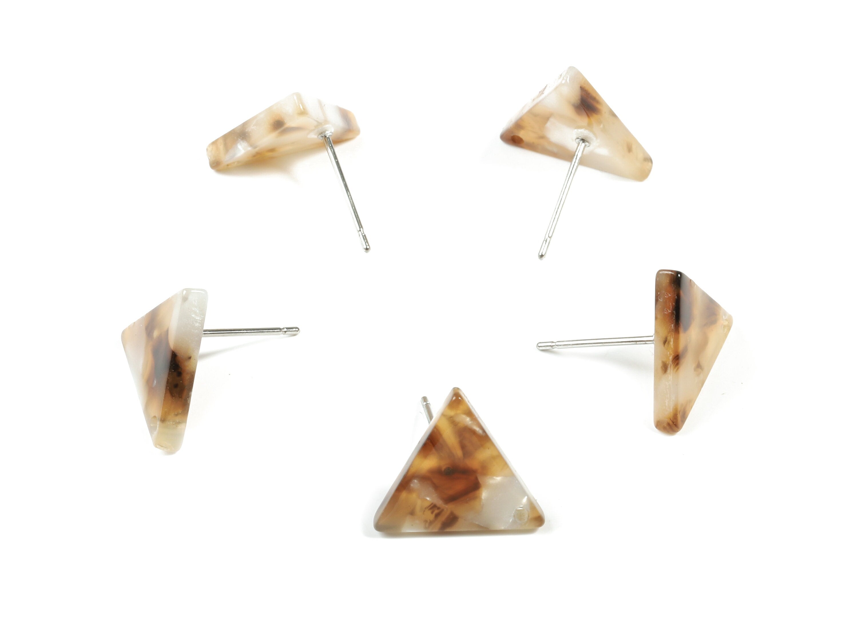 Acetate Triangle Earring Stud - Triangle Earring Post - Surgical Stud - Jewelry Supplies - Color Code: A376-12.22x12.22x2.53mm - AC1860-A376 - DOMEDBAZAAR
