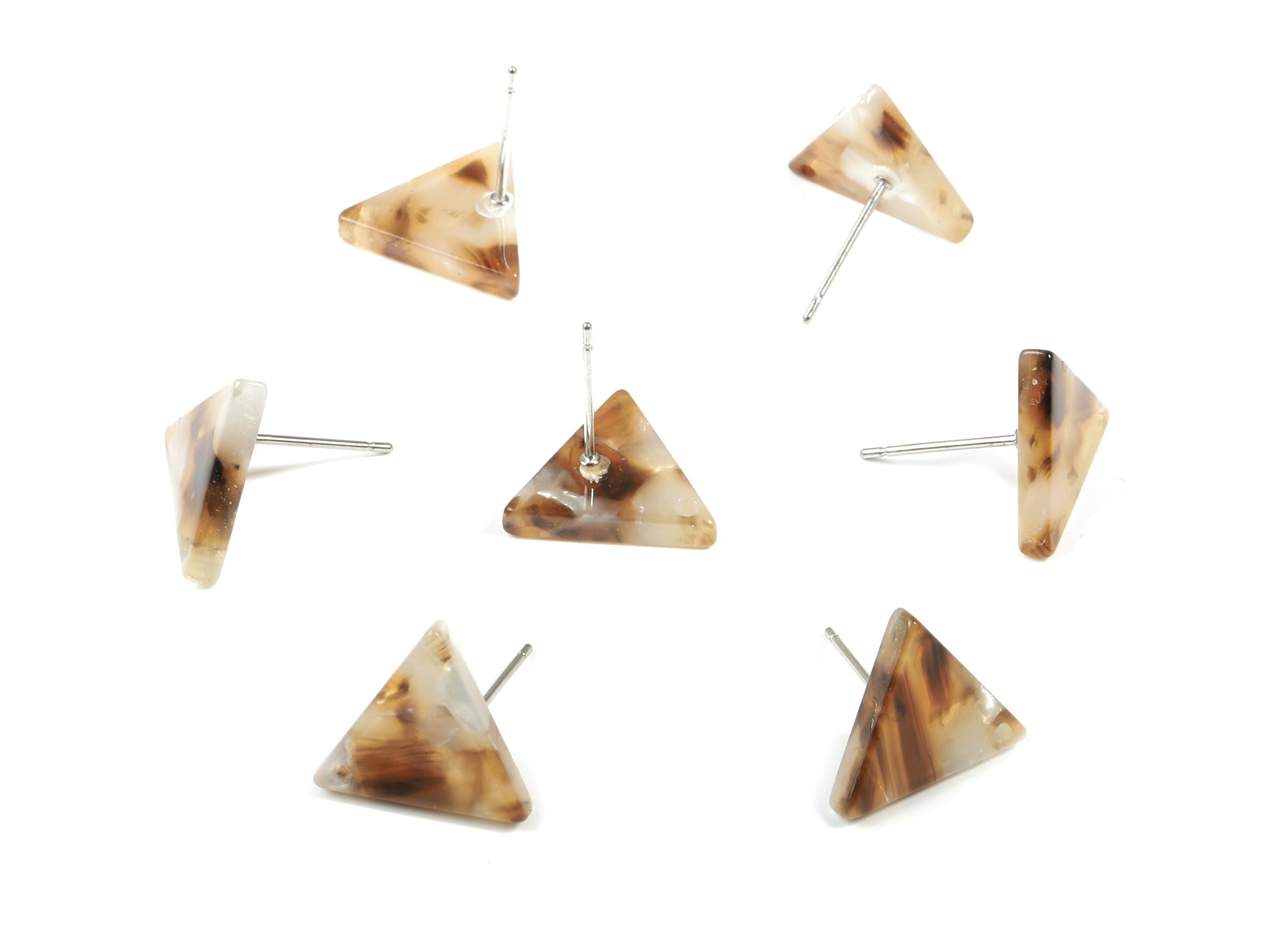 Acetate Triangle Earring Stud - Triangle Earring Post - Surgical Stud - Jewelry Supplies - Color Code: A376-12.22x12.22x2.53mm - AC1860-A376 - DOMEDBAZAAR