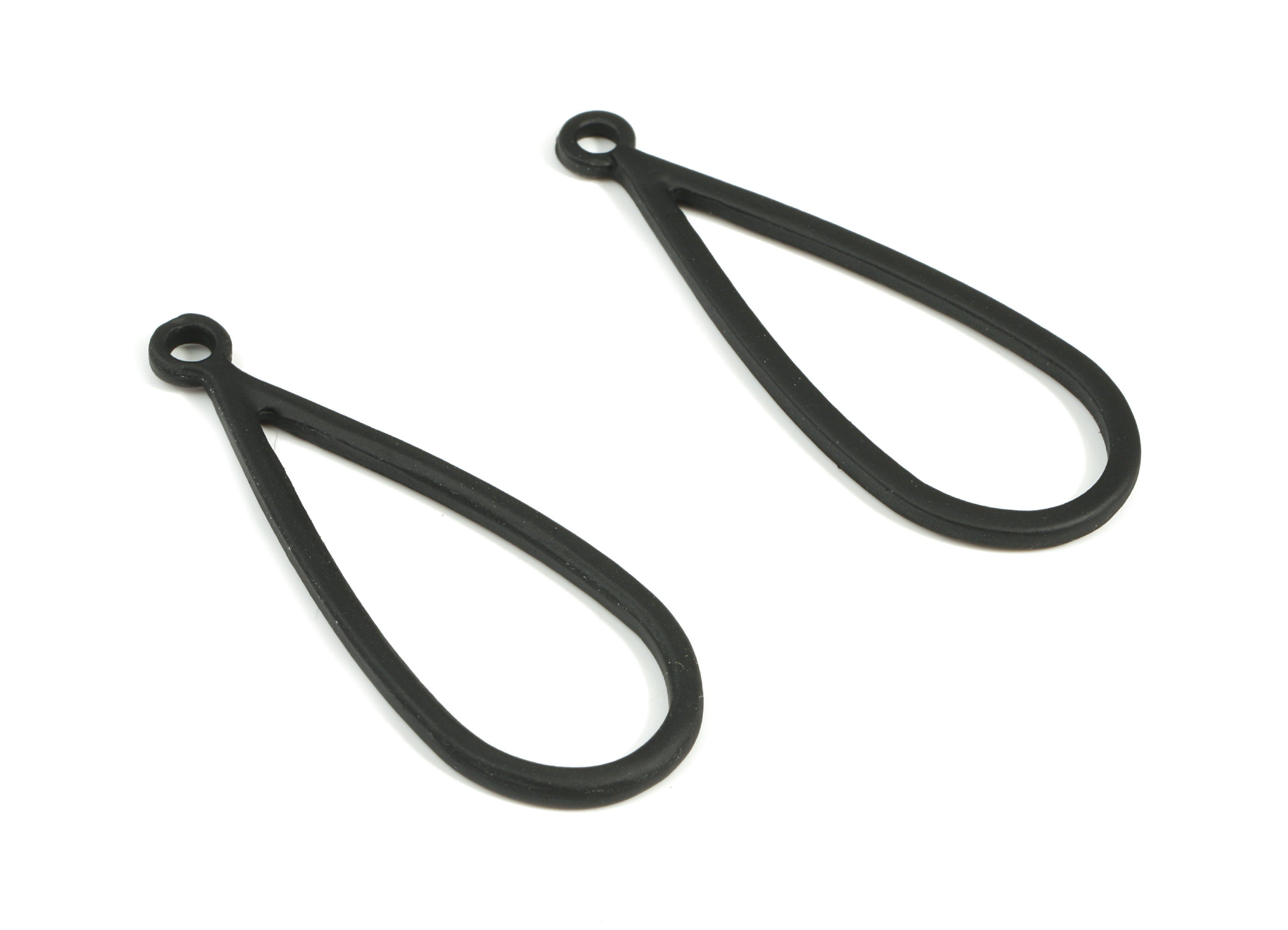 Alloy Drop Earring Charms - Zinc Alloy Drop Pendant - Matte Black Tone Plated - Jewelry Supplies - 42.66x15.64x1.95mm - ZZ1675 - DOMEDBAZAAR