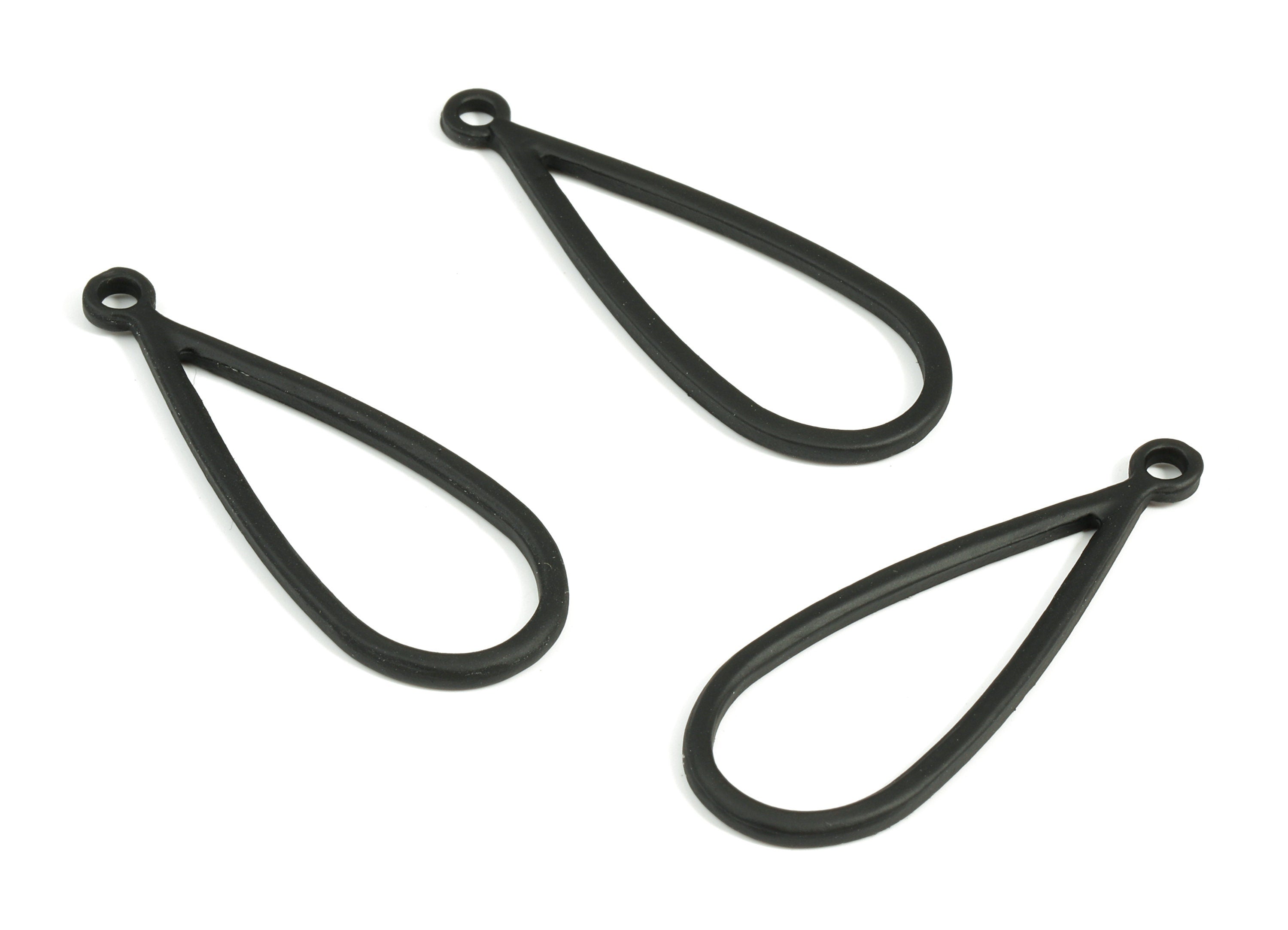 Alloy Drop Earring Charms - Zinc Alloy Drop Pendant - Matte Black Tone Plated - Jewelry Supplies - 42.66x15.64x1.95mm - ZZ1675 - DOMEDBAZAAR