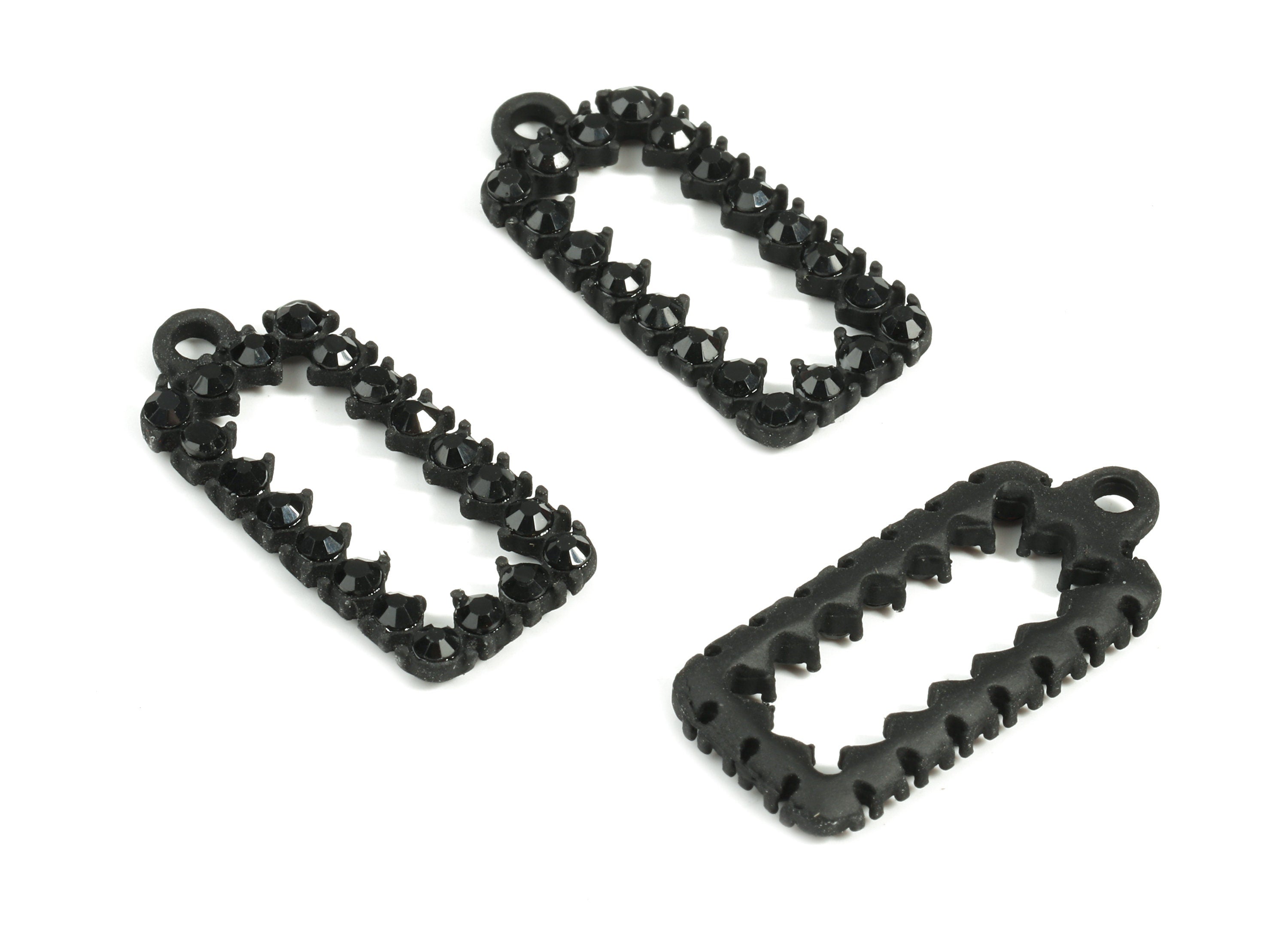 Alloy Rectangle Earring Charms With Glasses - Zinc Alloy Rectangle Pendant - Matte Black Tone Plated - 27.75x12.67x3.1mm - ZZ1630 - DOMEDBAZAAR