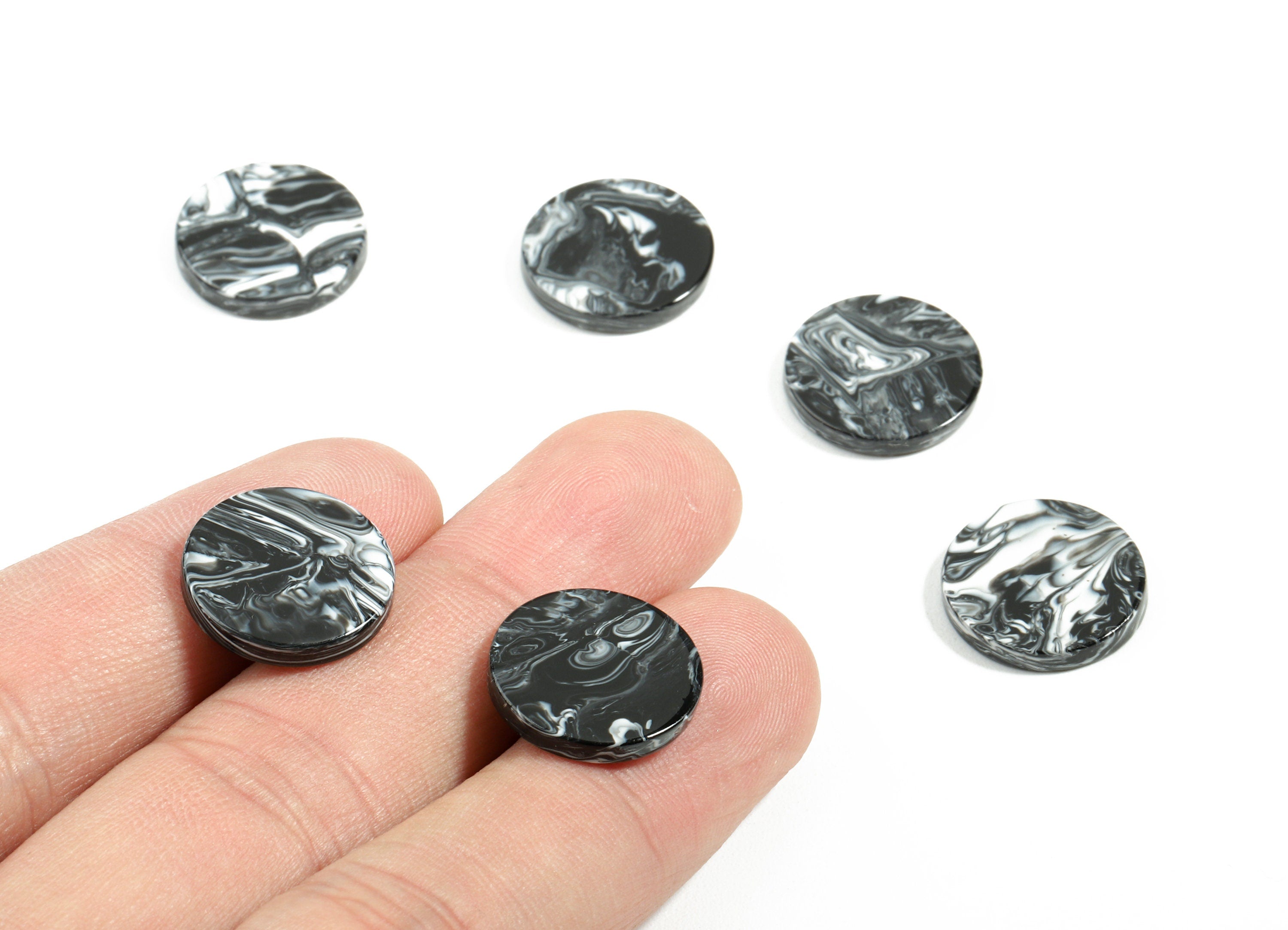 Acetate Round Charms - Round Earrings and Pendant - Earring Findings - Jewelry Supplies - Color Code:A366 - 15.7x15.7x2.78mm - AC1807-A366 - DOMEDBAZAAR