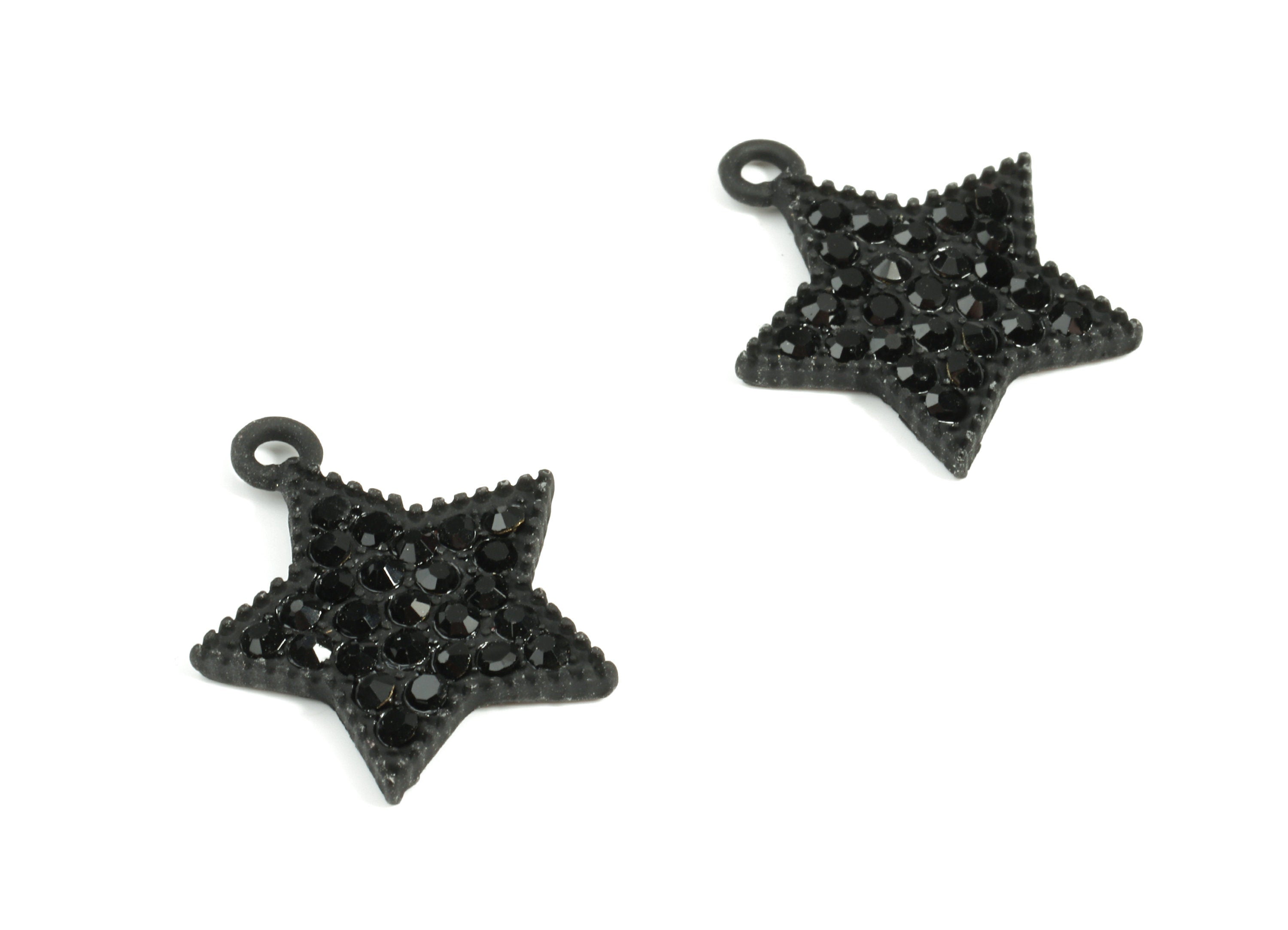 Alloy Star Earring Charms With Glasses - Zinc Alloy Star Pendant - Matte Black Tone Plated - Jewelry Supplies - 22.02x18.34x2.41mm - ZZ1640 - DOMEDBAZAAR