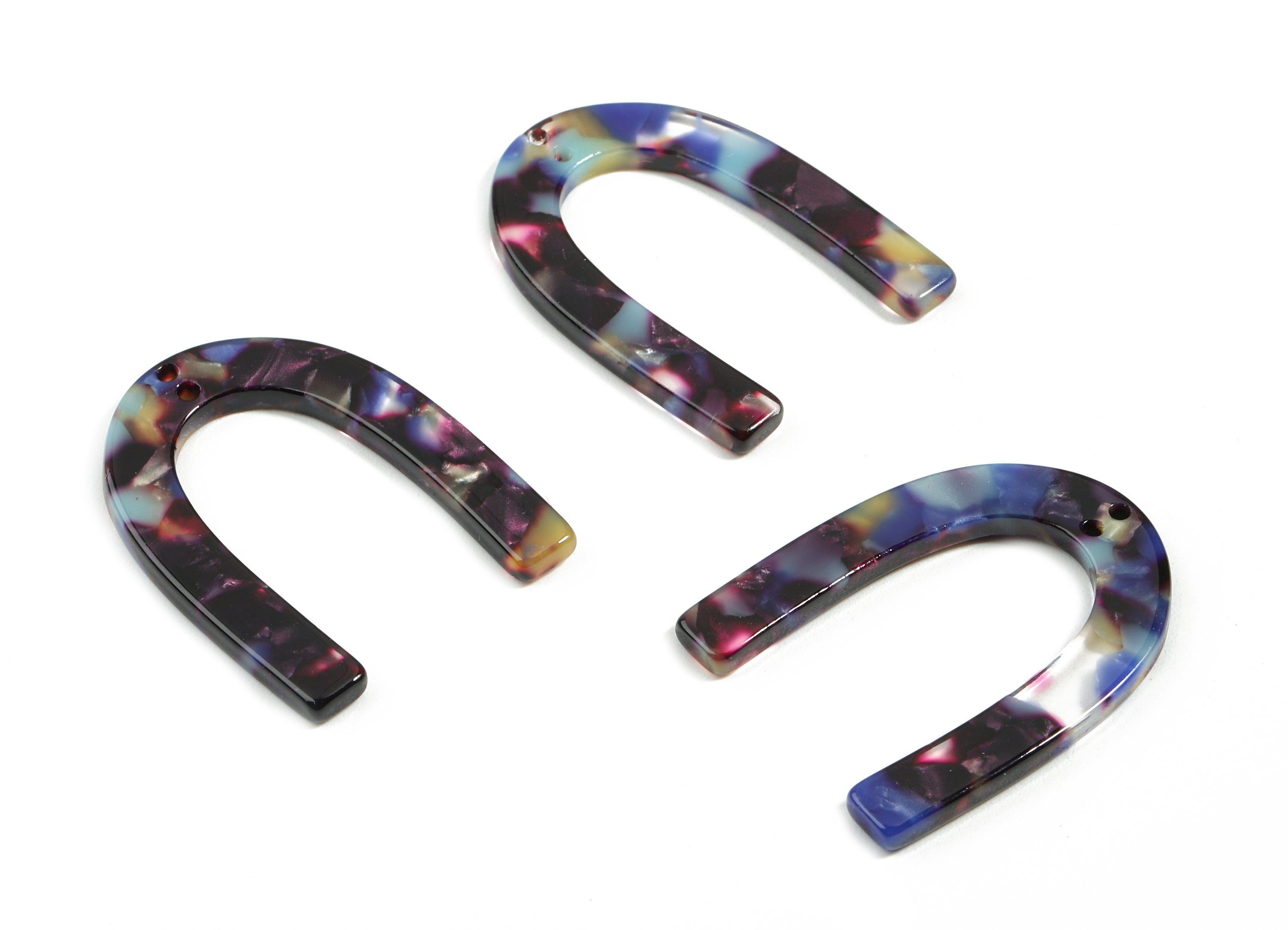 Acetate U Earring Connectors - U Earring Charms - Earring Findings - Jewelry Supplies - Color Code: A23 - 34.61x26.25x2.55mm - AC1114-A23 - DOMEDBAZAAR