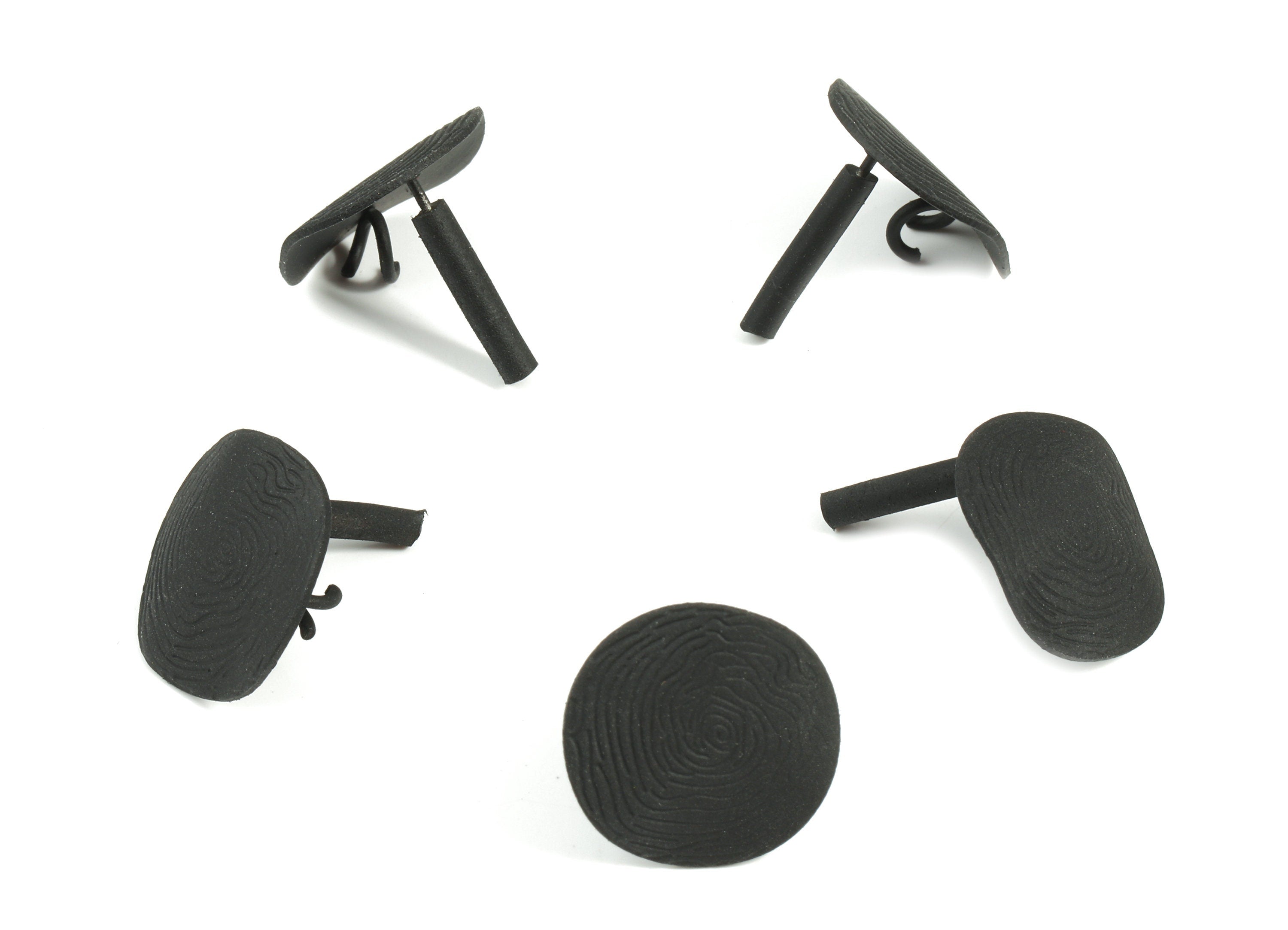 Alloy Round Stud Earring With Loop - Zinc Alloy Circle Earring Post - Silver Stud - Matte Black Tone Plated - 17.1x17.1x1mm - ZZ1624 - DOMEDBAZAAR