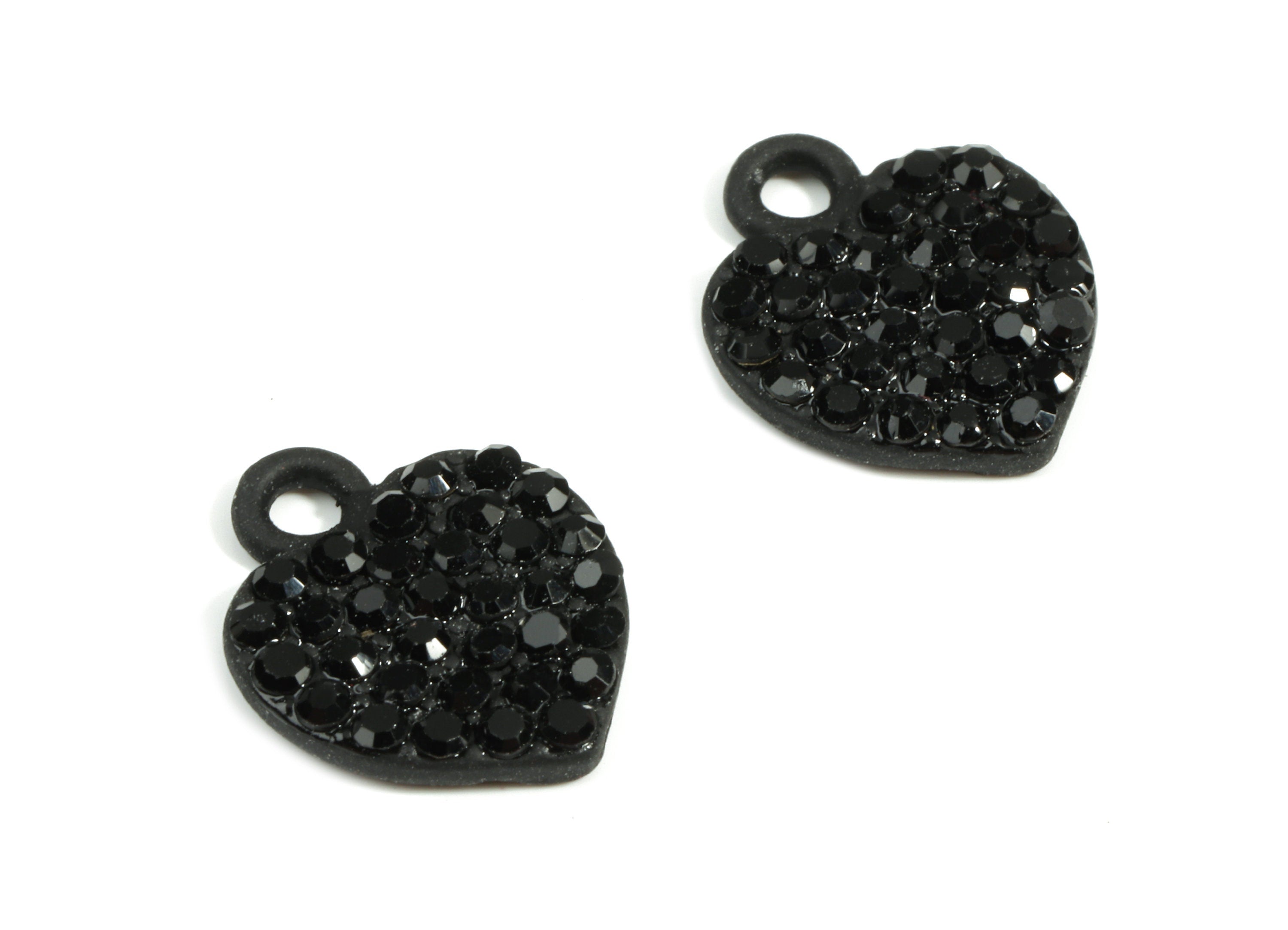Alloy Heart Earring Charms With Glasses - Zinc Alloy Heart Pendant - Matte Black Tone Plated - Jewelry Supplies - 14.75x11.67x2.3mm - ZZ1648 - DOMEDBAZAAR