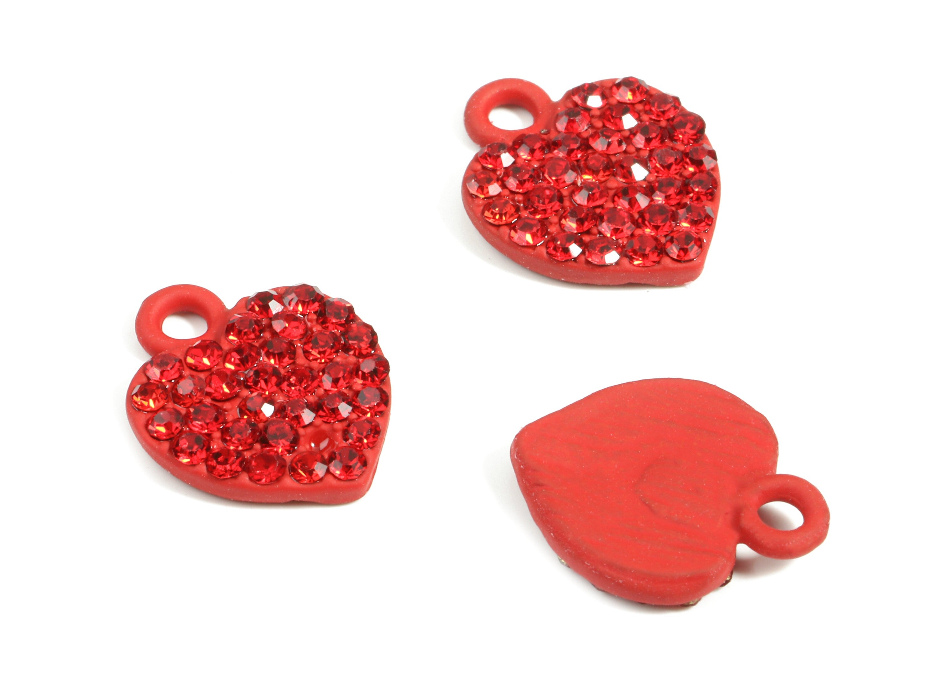 Alloy Heart Earring Charms With Glasses - Zinc Alloy Heart Pendant - Matte Red Tone Plated - Jewelry Supplies - 14.75x11.67x2.3mm - ZZ1647 - DOMEDBAZAAR