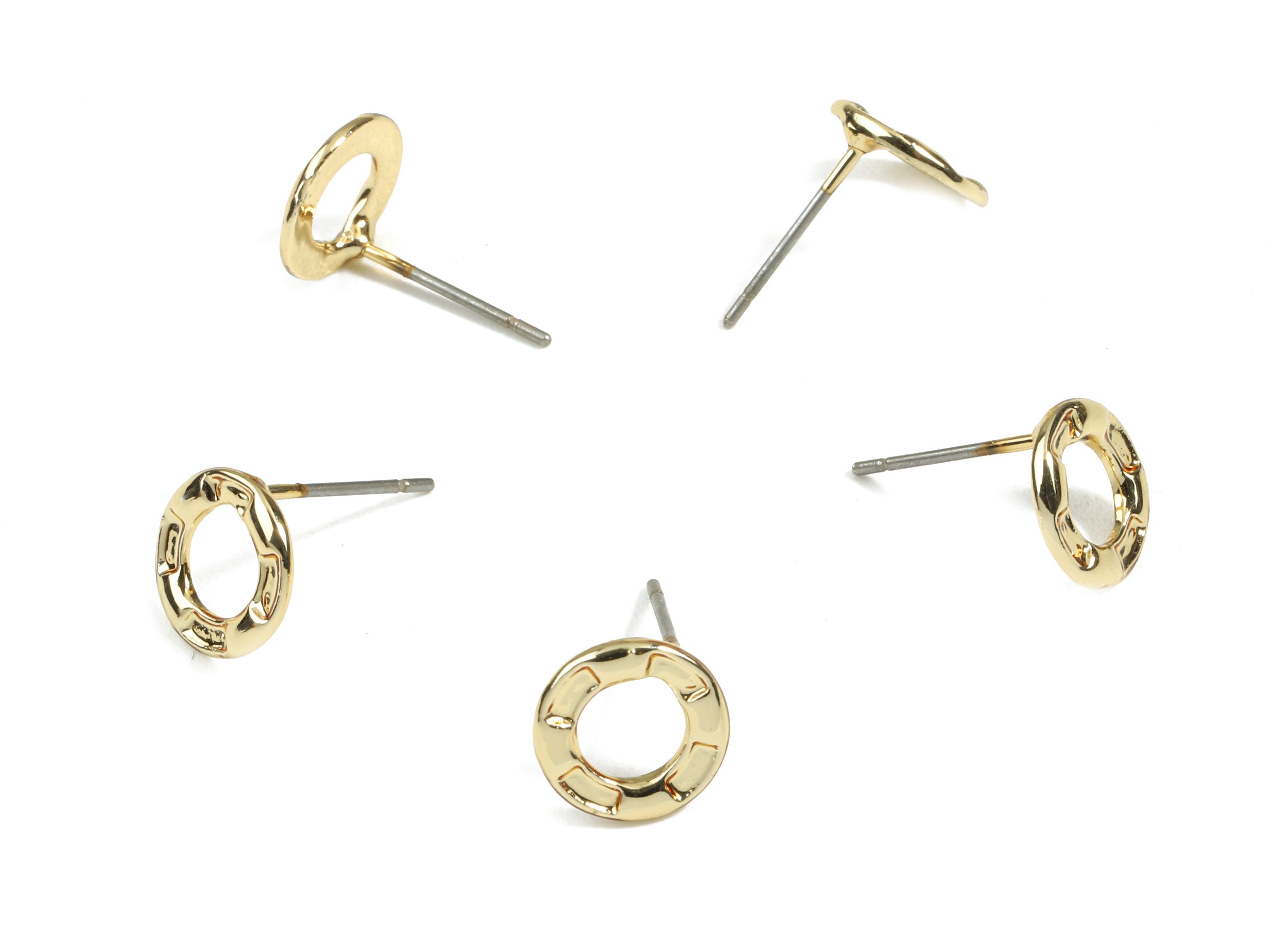 Alloy Circle Earring Stud - Zinc Alloy Circle Earrings Post - Earrings Post - Jewelry Supplies - 9.2x9.2x1.3mm - ZZ1586G - DOMEDBAZAAR