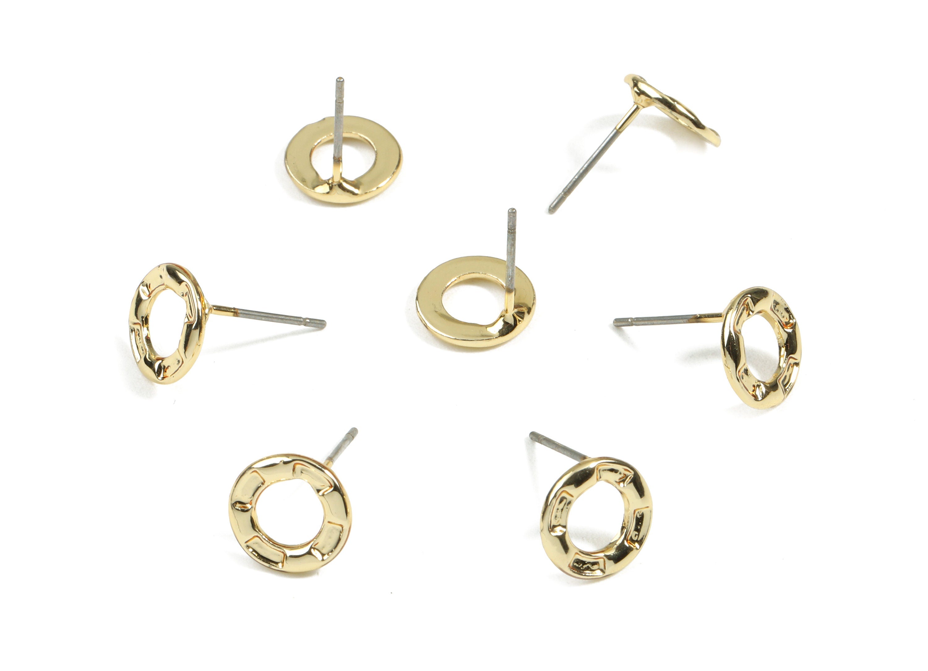 Alloy Circle Earring Stud - Zinc Alloy Circle Earrings Post - Earrings Post - Jewelry Supplies - 9.2x9.2x1.3mm - ZZ1586G - DOMEDBAZAAR