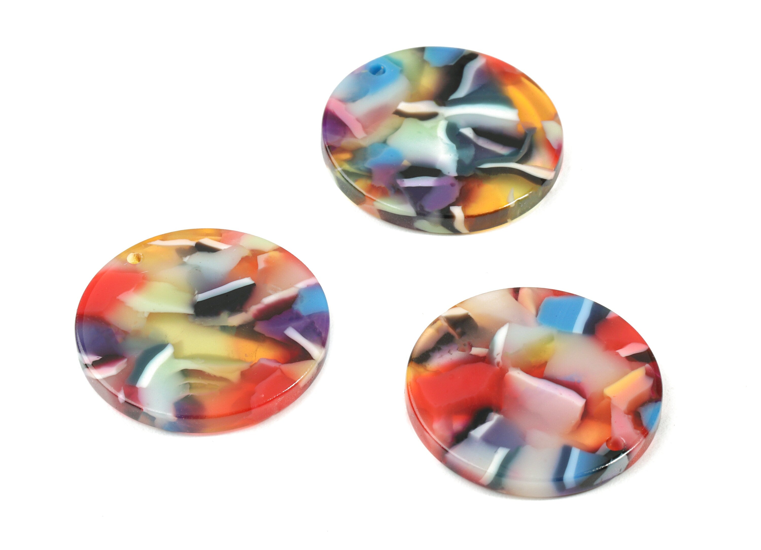 Acetate Round Charms - Coin Earrings and Pendant - Earring Findings - Jewelry Supplies - Color Code: A21 - 23.6x23.6x1.54mm - AC1076-A21 - DOMEDBAZAAR
