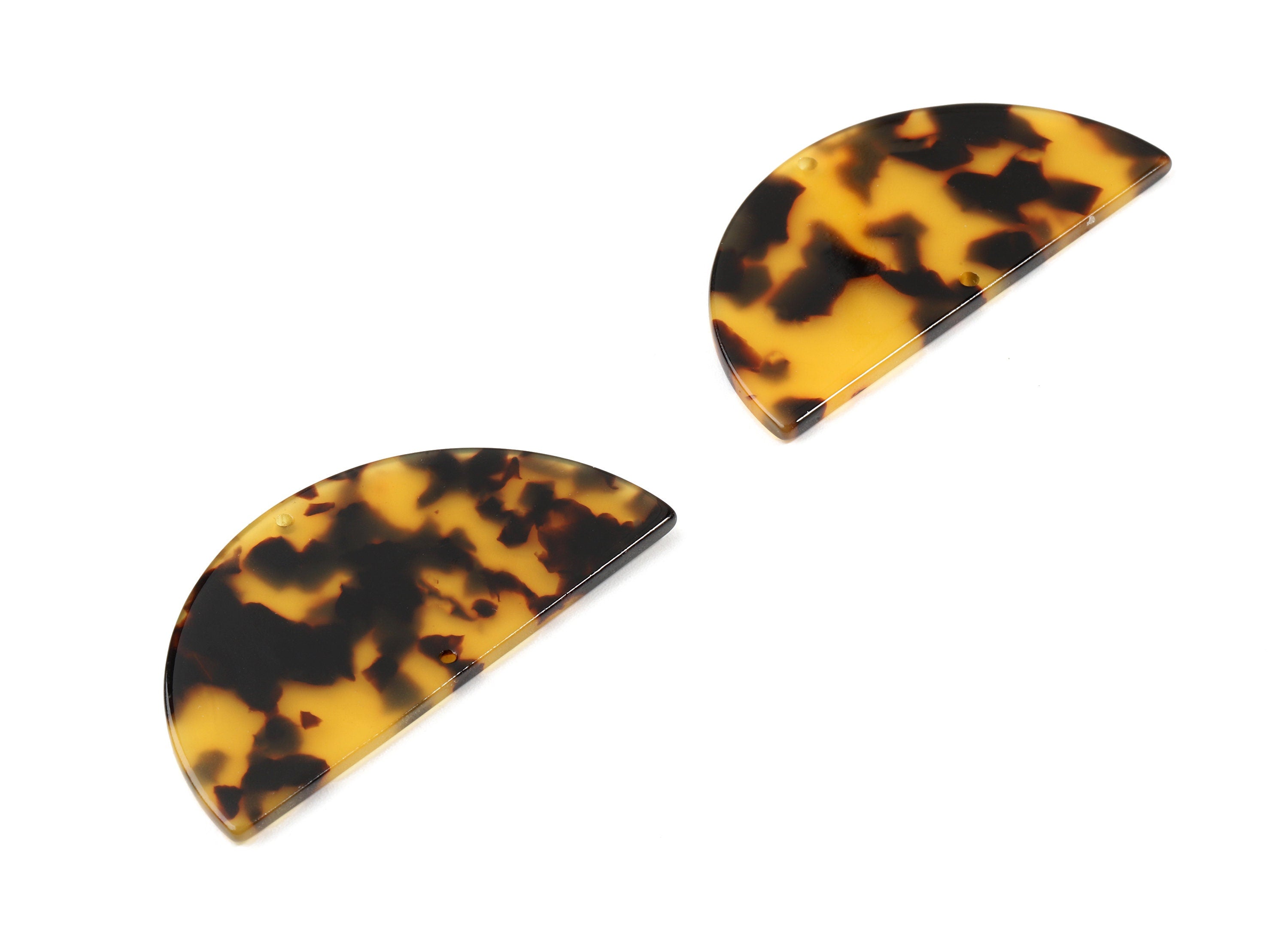 Acetate Semicircle Connectors - Tortoise Shell - Half Moon Earrings - Jewelry Supplies - Color Code:A02 - 57.7x28.7x2.87mm - AC1805-A02 - DOMEDBAZAAR