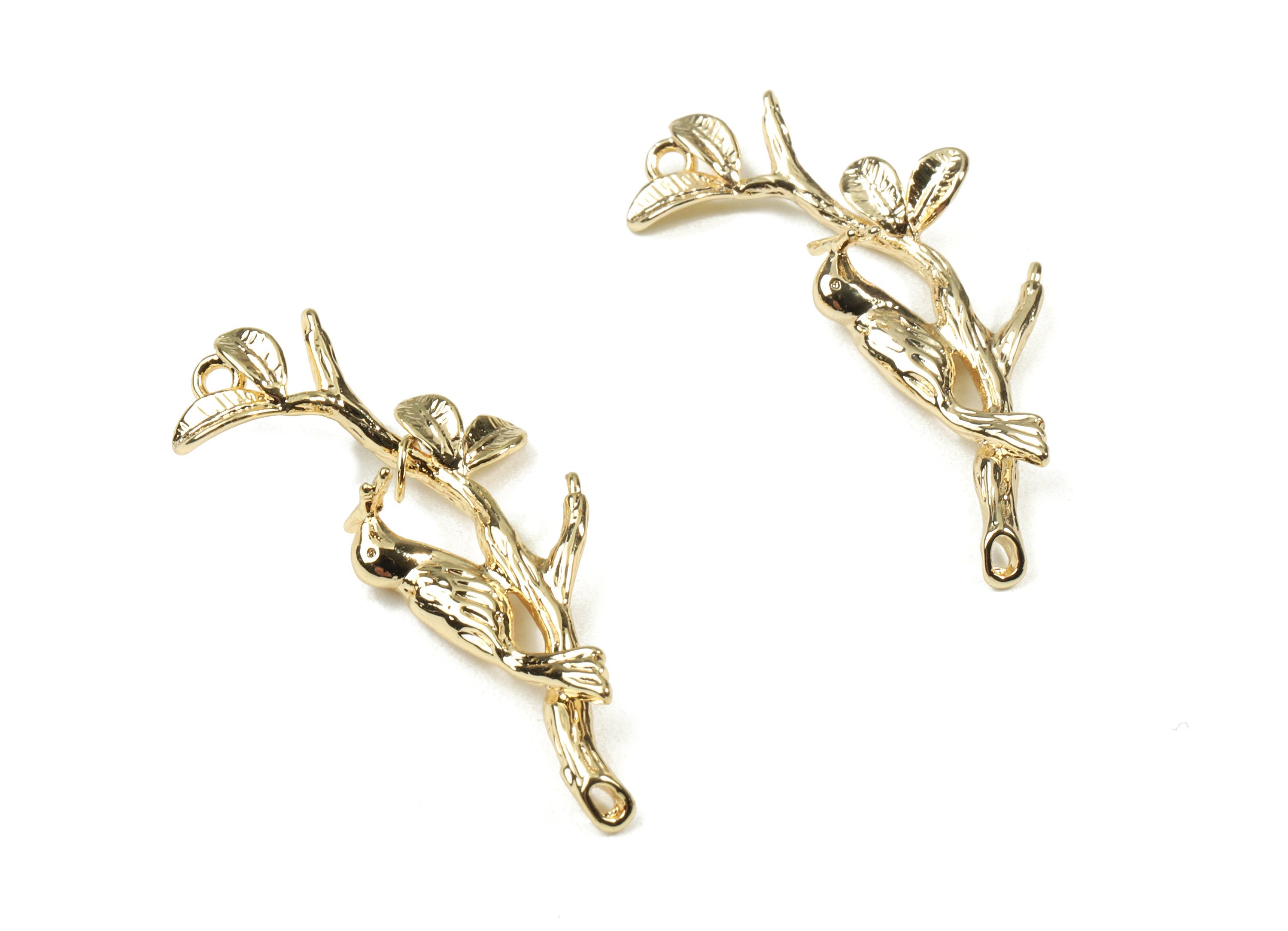 Brass Branch Connector - Gold Branch Necklace Connector - 18K Real Gold Plated Brass - Jewelry Supplies - 30.09x12.23x5.03mm - RGP2494 - DOMEDBAZAAR
