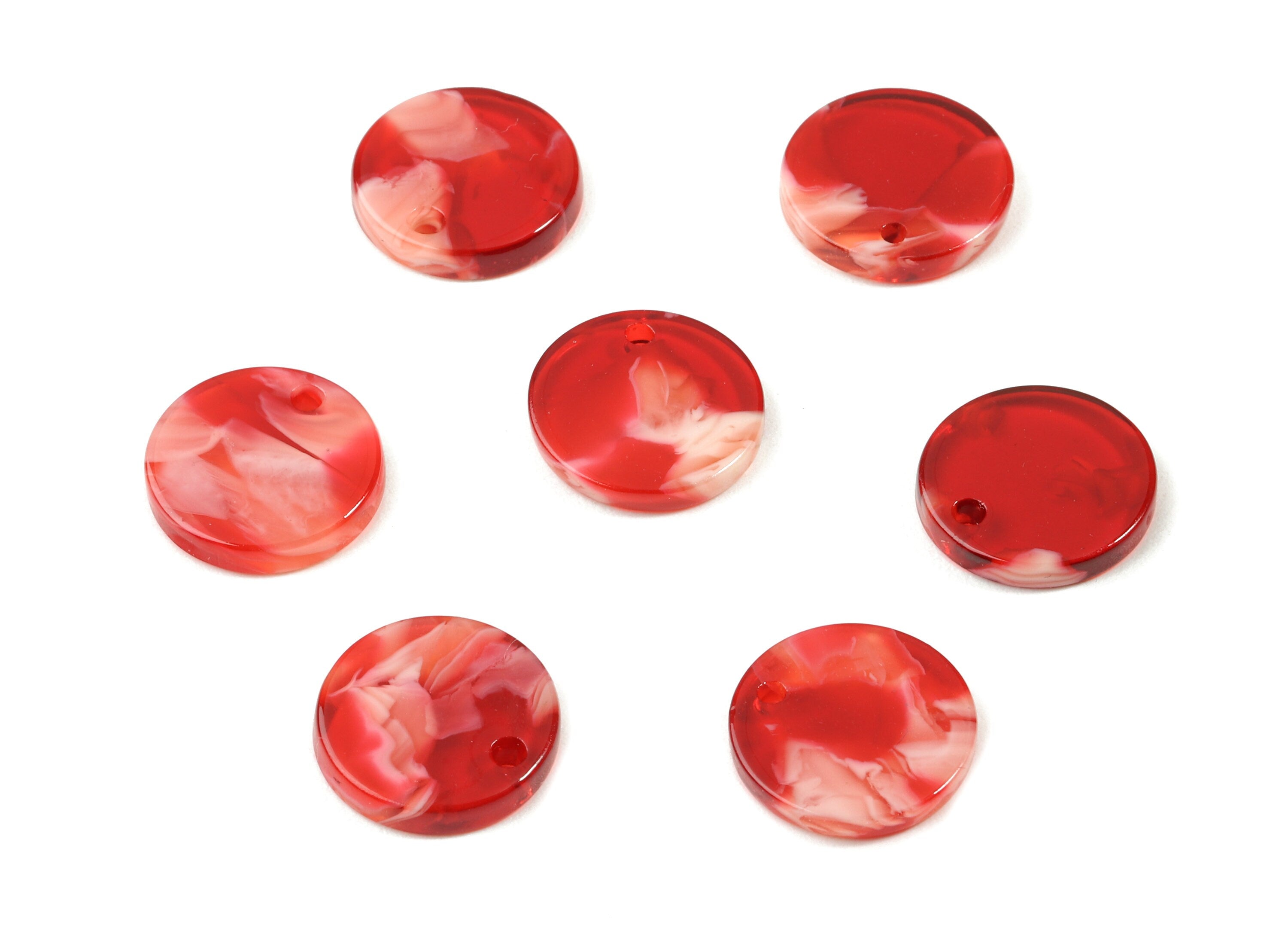 Acetate Round Charms - Coin Earrings Pendant - Earring Findings - Jewelry Supplies - Color Code: A29 - 14.5x2.5mm - AC1064-A29 - DOMEDBAZAAR