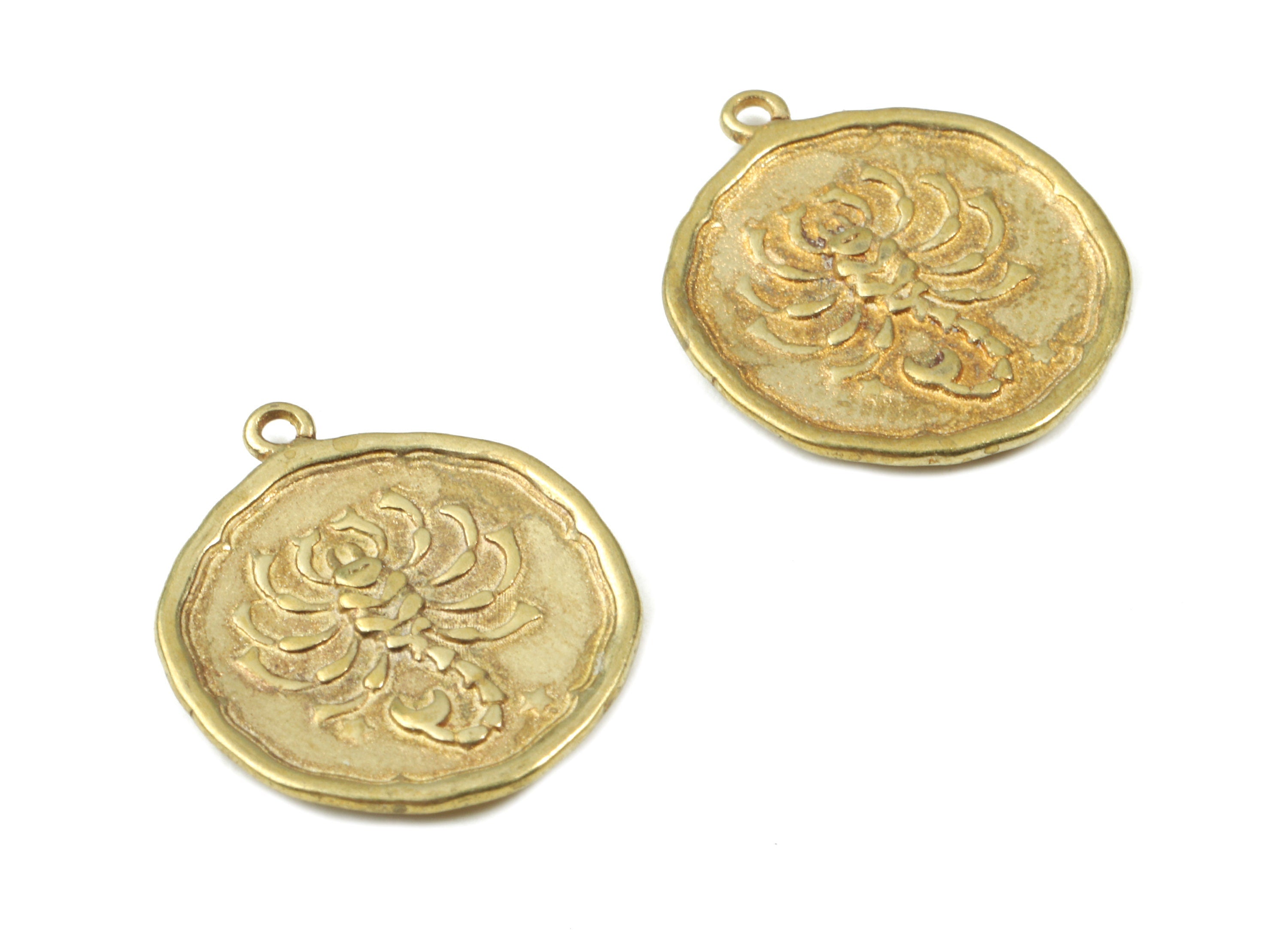 Brass Scorpio Earring Charms - Raw Brass Horoscopes Pendant - Earring Findings - Jewelry Supplies - 19.52x16.92x1.3mm - PP3063 - DOMEDBAZAAR