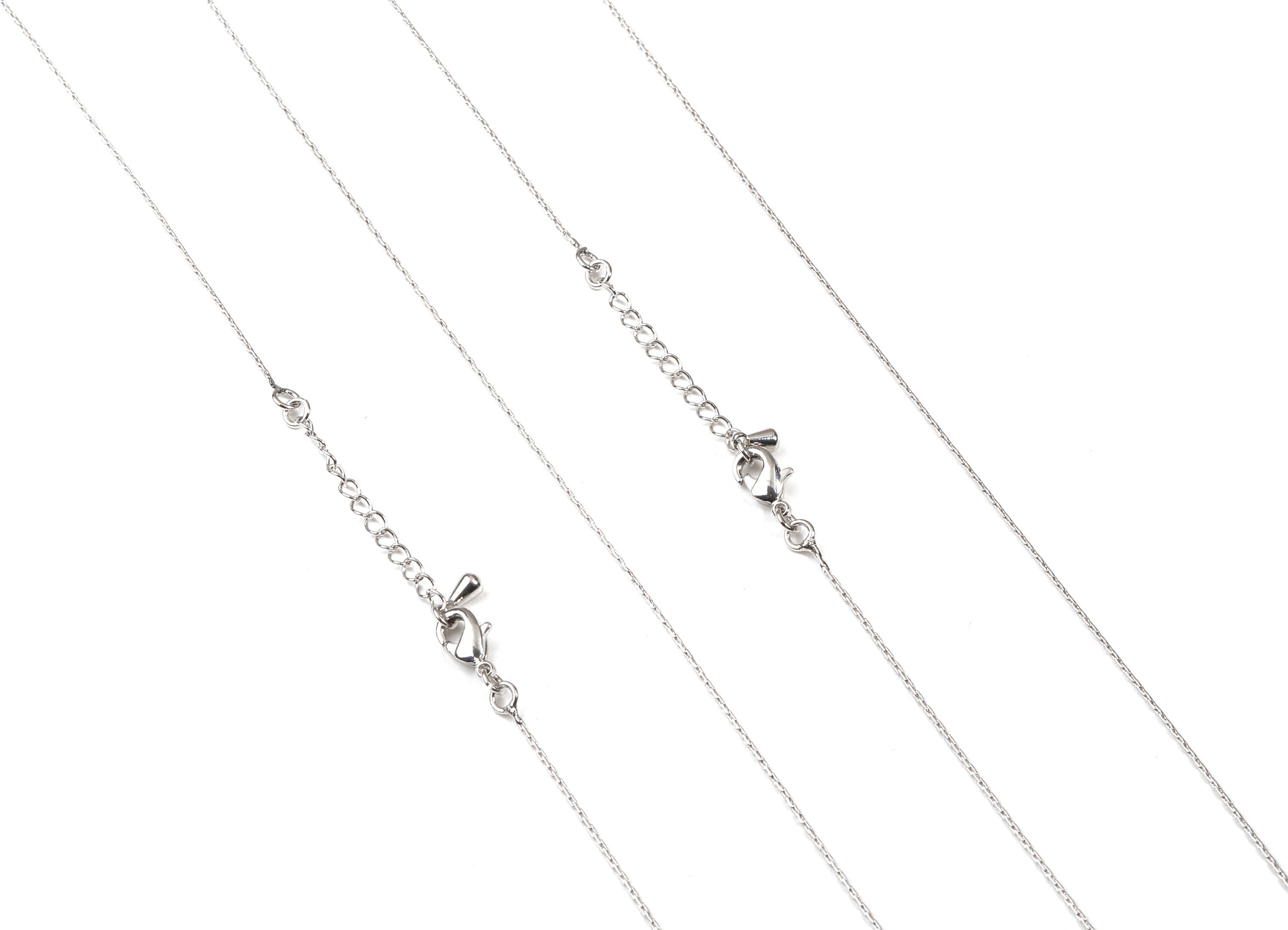 Finished Cable Chain - 20&quot; Brass Necklace Chain - 18K Real White Gold Plated Brass - &quot;20.08&quot;&quot; x 0.03&quot;&quot; x 0.03&quot;&quot; - RGP2572 - DOMEDBAZAAR