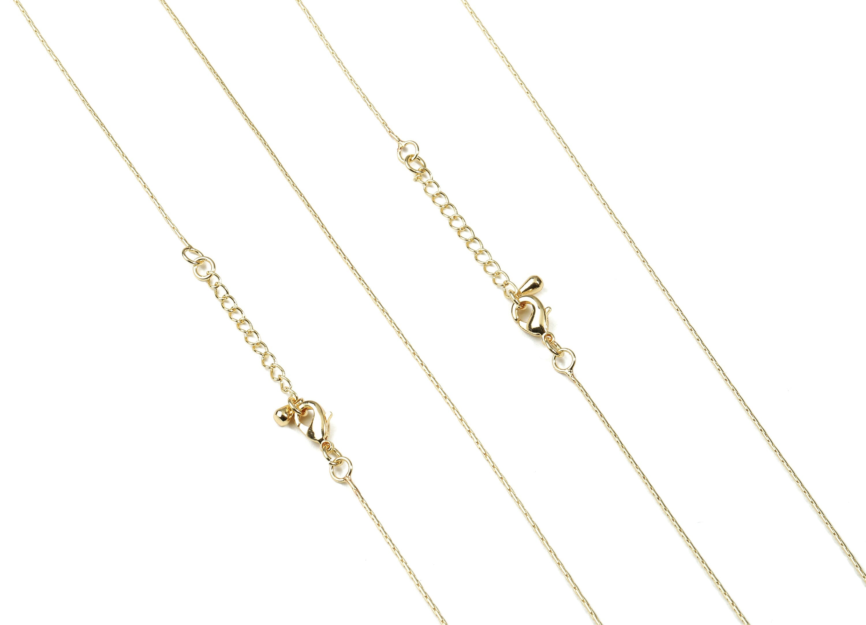 Finished Cable Chain - 20&quot; Brass Necklace Chain - 18K Real Gold Plated Brass - &quot;20.08&quot;&quot; x 0.03&quot;&quot; x 0.03&quot;&quot; - RGP2573 - DOMEDBAZAAR