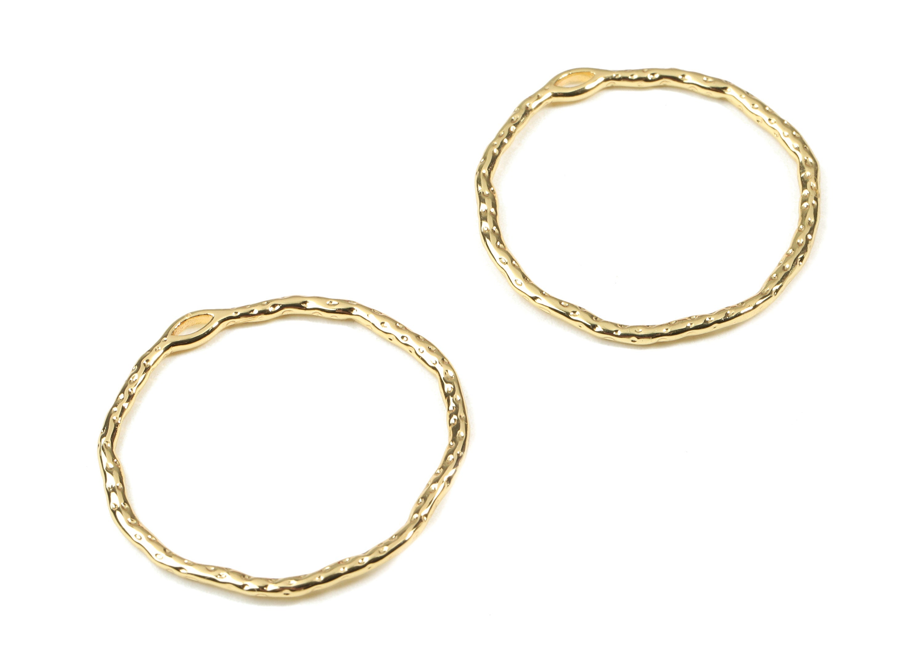 Brass Hoop Earring Charms - Gold Hoop Pendant - 18K Real Gold Plated Brass - Jewelry Supplies - 31.58x29.42x1.59mm - RGP2539 - DOMEDBAZAAR