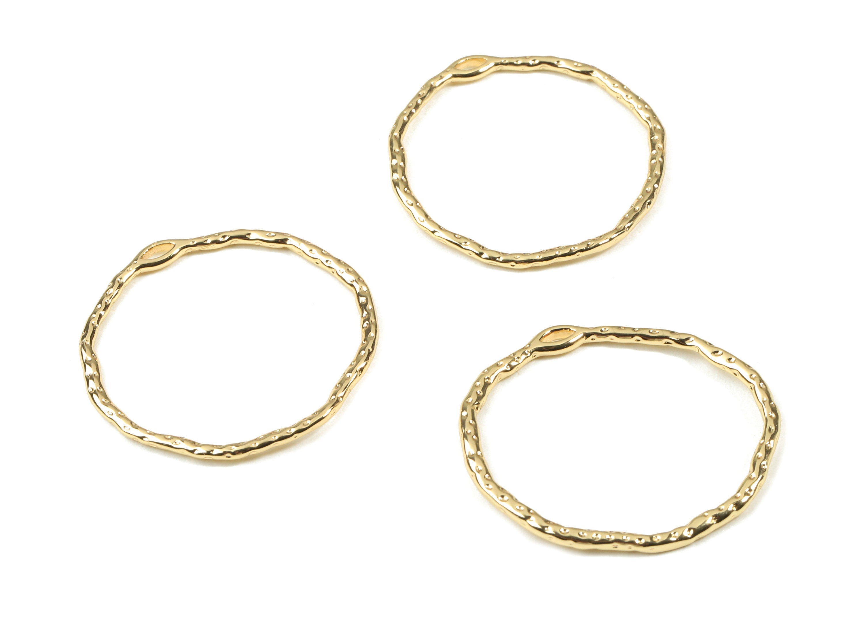Brass Hoop Earring Charms - Gold Hoop Pendant - 18K Real Gold Plated Brass - Jewelry Supplies - 31.58x29.42x1.59mm - RGP2539 - DOMEDBAZAAR