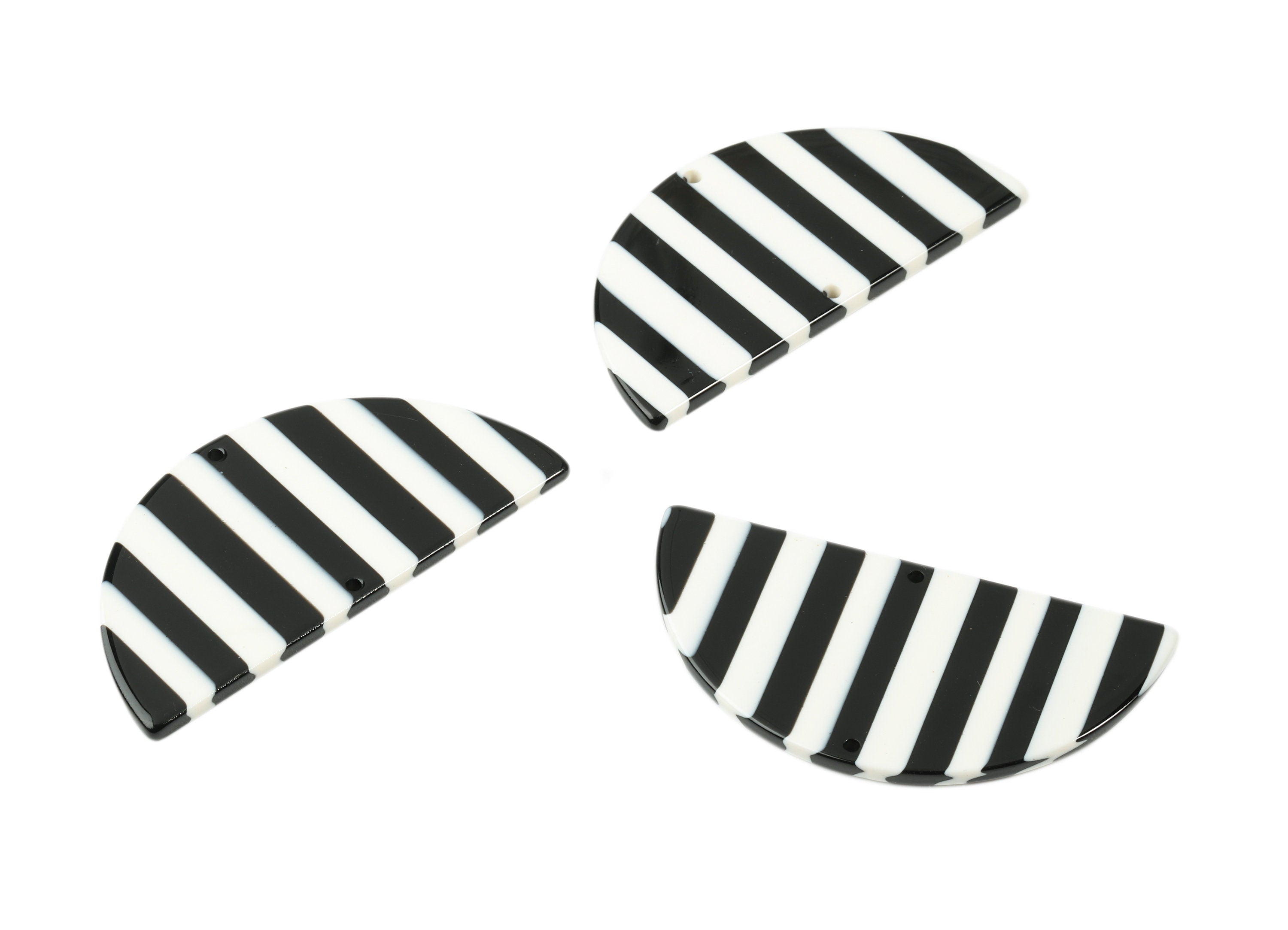 Acetate Semicircle Connectors - 2 Holes - Half Moon Connector - Jewelry Supplies - Color Code:A64 - 57.7x28.7x2.9mm - AC1805-A64 - DOMEDBAZAAR