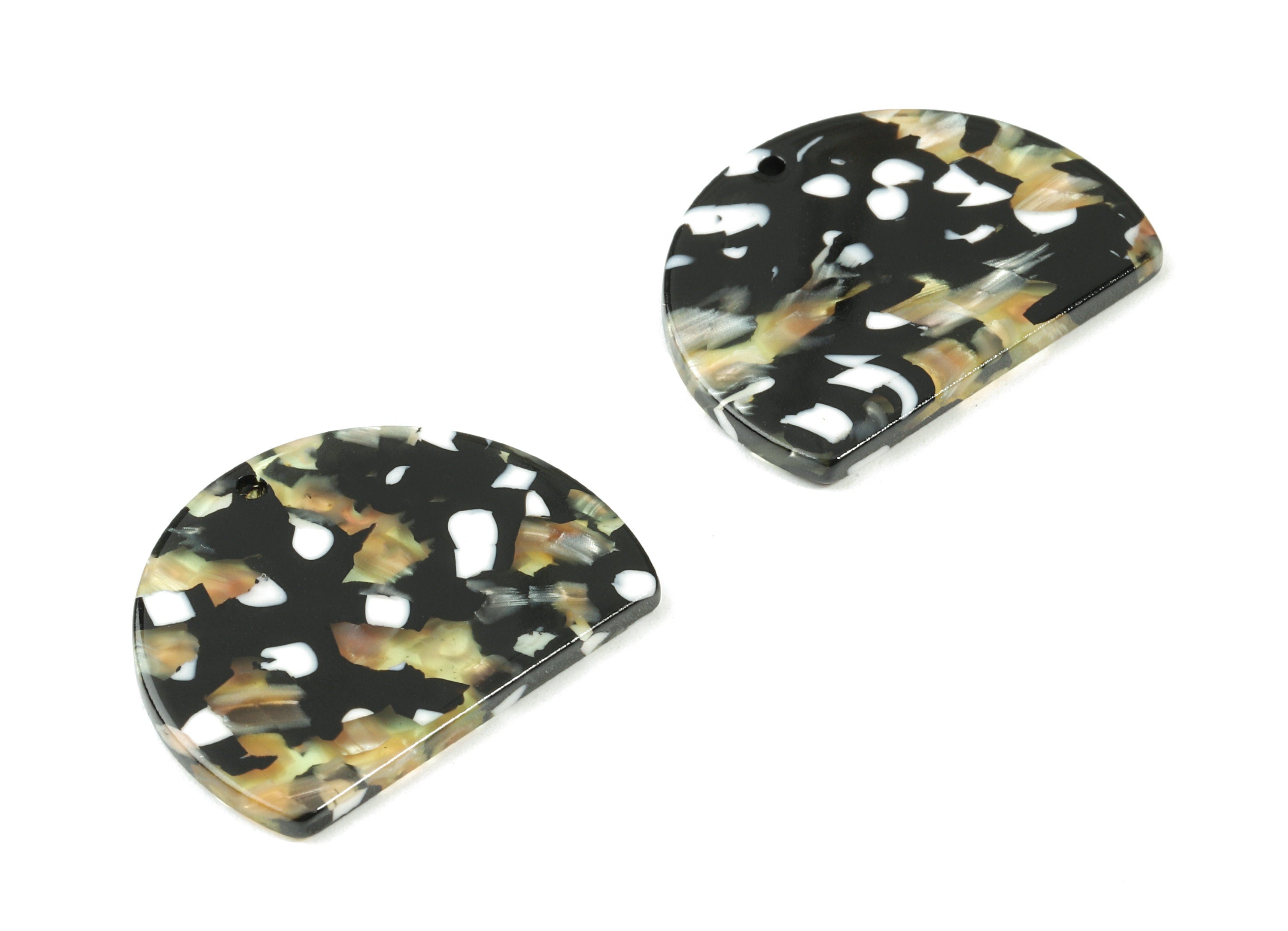 Acetate D Earring Charms - D Necklace and Pendant - Earring Findings - Jewelry Supplies - Color Code:A193 - 34.95x25.65x2.52mm - AC1492-A193 - DOMEDBAZAAR
