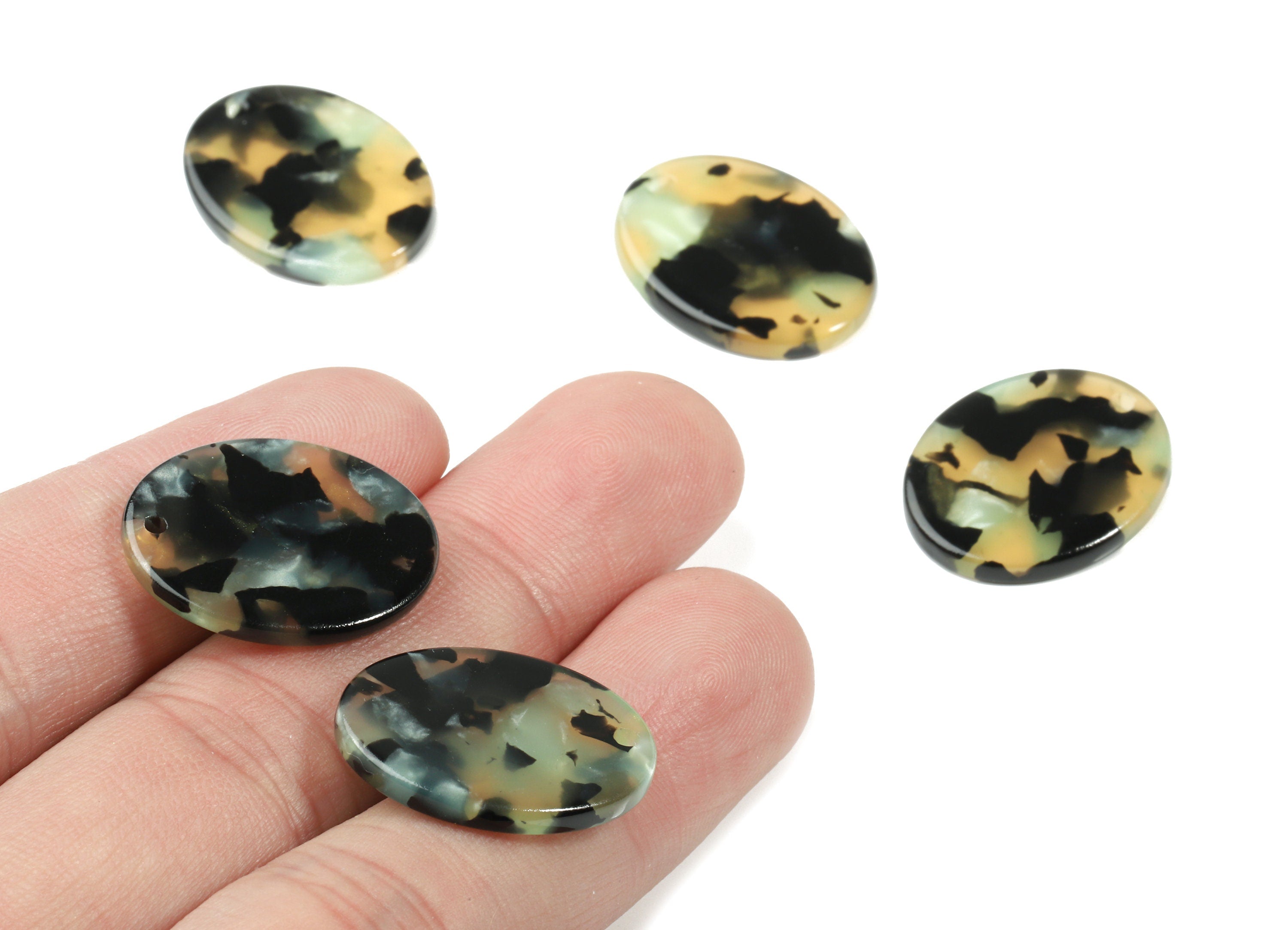 Acetate Oval Charms - Oval Earrings and Pendant - Earring Findings - Jewelry Supplies - Color Code: A420 - 22.85x17.79x2.54mm - AC1648-A420 - DOMEDBAZAAR