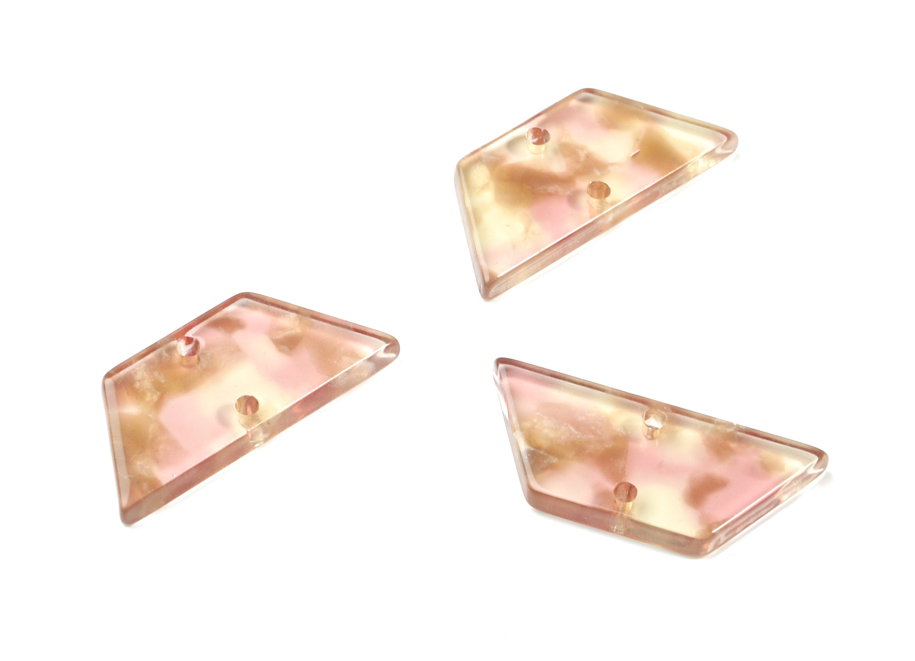 Acetate Trapezoid Connectors - 2 Holes - Trapezoid Earrings - Earring Findings - Color Code:A45 - 28.5x12.65x2.59mm - AC1806-A45 - DOMEDBAZAAR