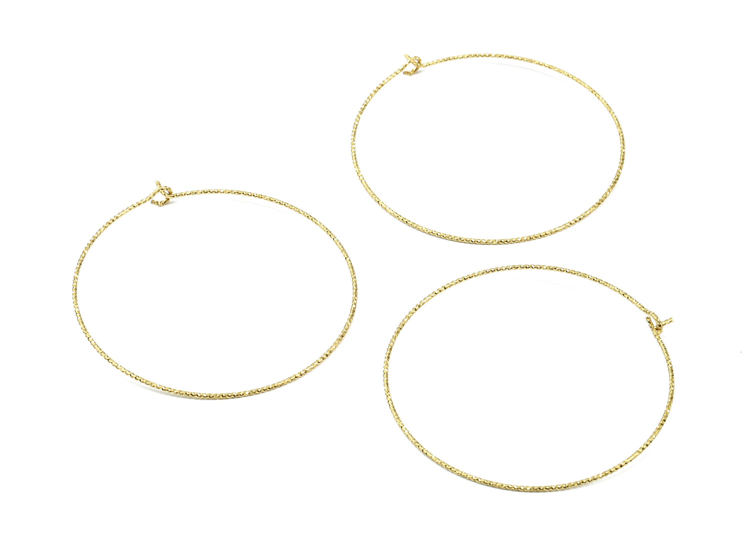 Brass Circle Pattern Ear Wire - 45# Raw Brass Earring Hoops - Rope Hoops - Earring Findings - Jewelry Supplies - 47.89x44.65x0.71mm - PP3115 - DOMEDBAZAAR