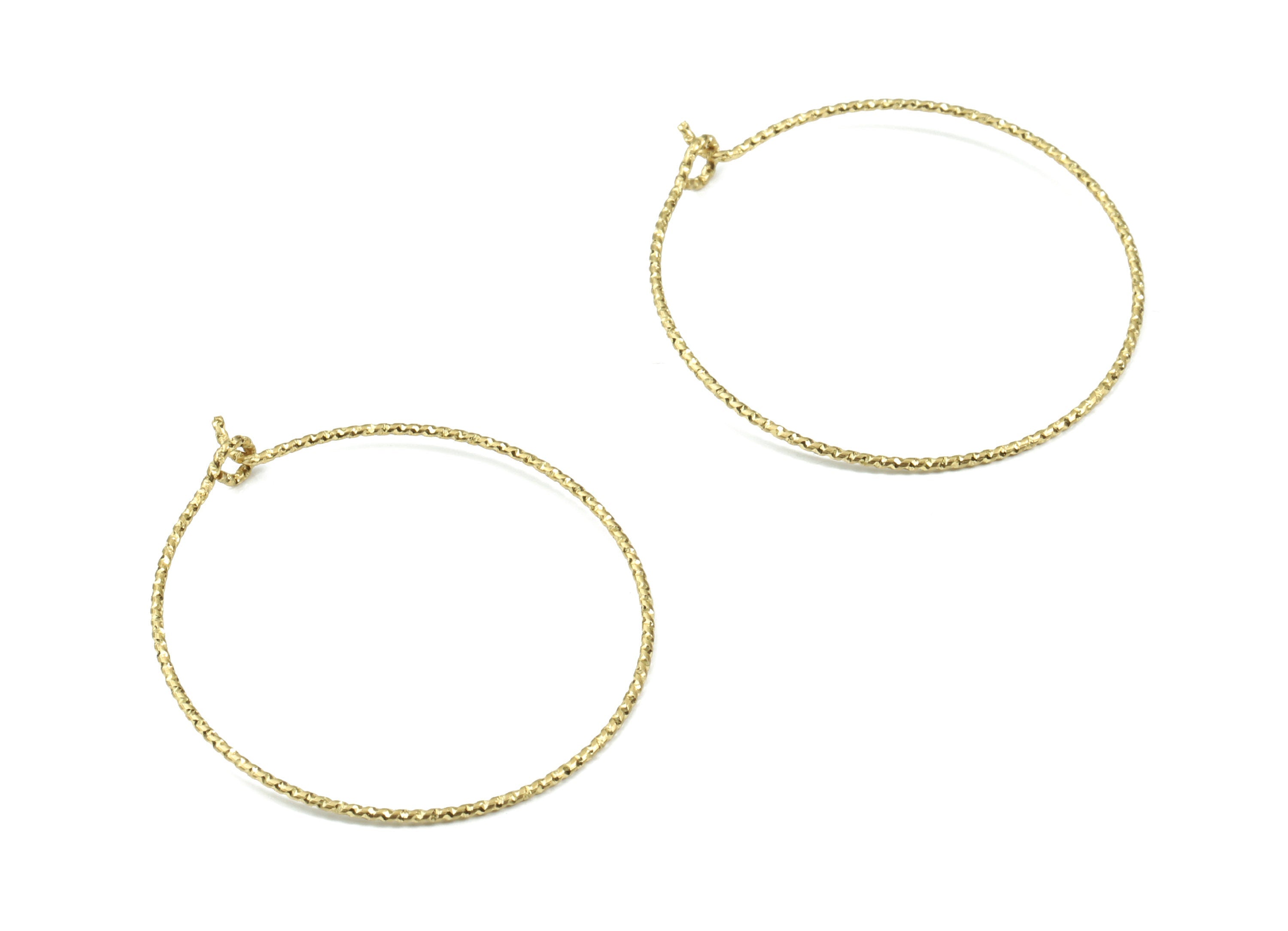 Brass Circle Pattern Ear Wire - 30# Raw Brass Earring Hoops - Rope Hoops - Earring Findings - Jewelry Supplies - 33.45x29.94x0.73mm - PP3112 - DOMEDBAZAAR