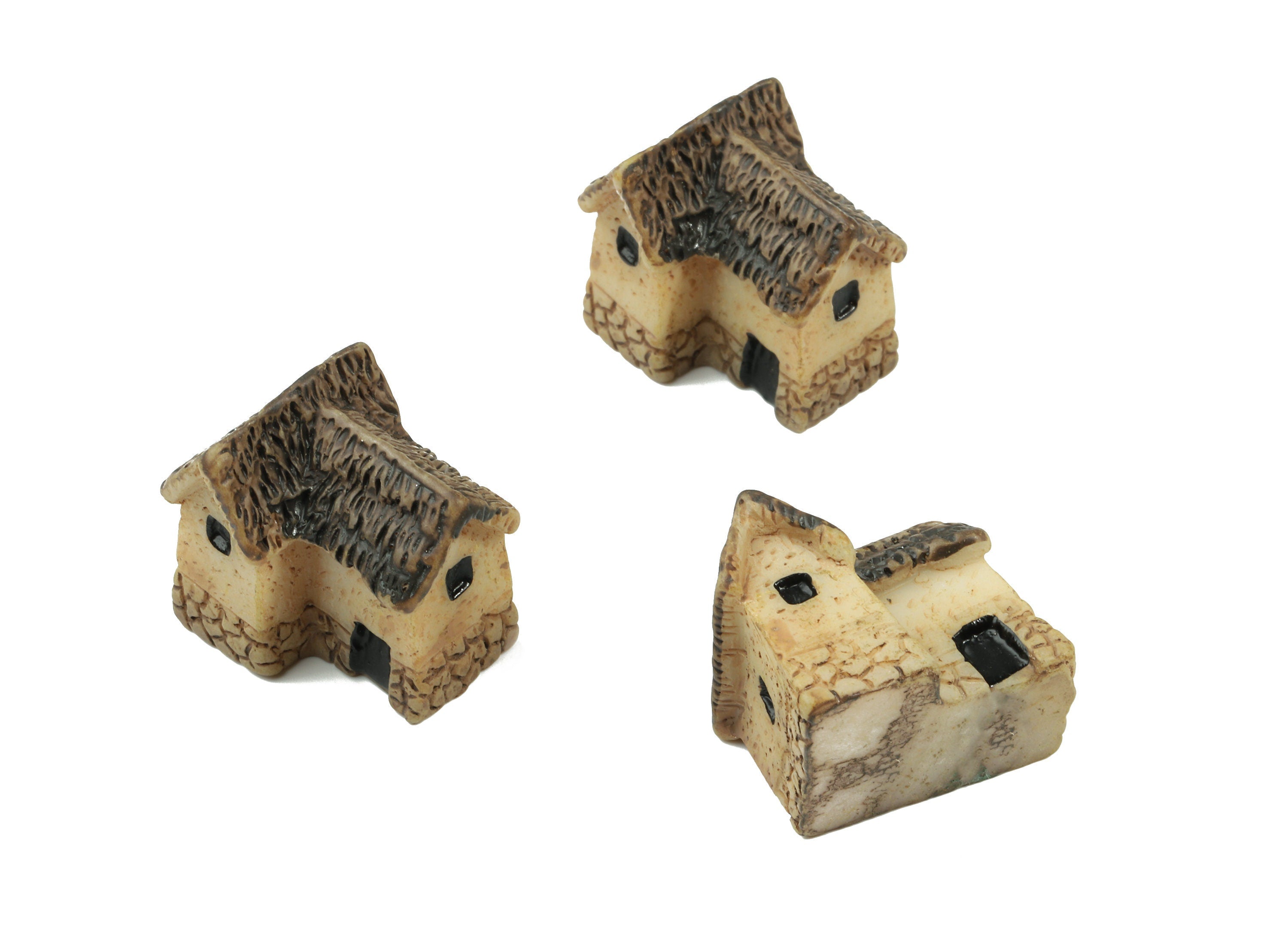 Mini House Terrarium Figurines - Garden Decor Miniatures - Micro Landscape Home Ornaments  - Resin Craft - 21.38x19.26x15.72mm - RC1130 - DOMEDBAZAAR