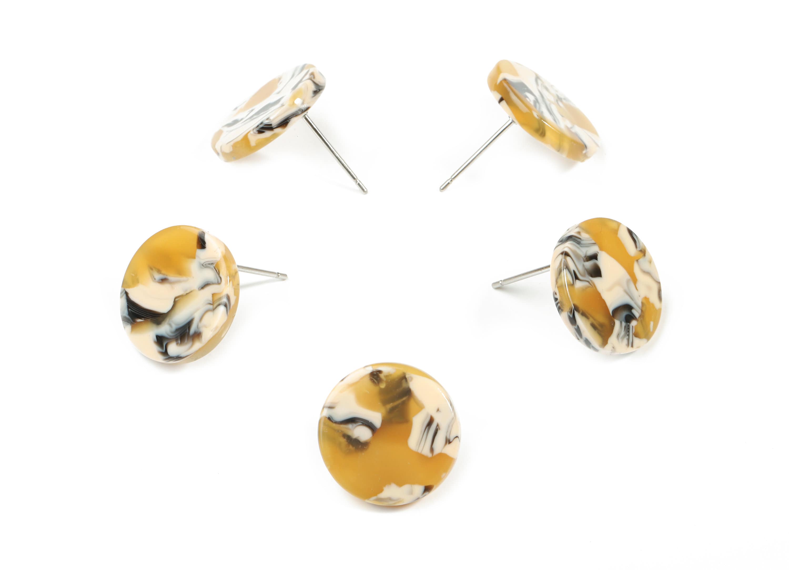 Acetate Mini Round Earring Stud - Circle Earring Post - Earring Post - Jewelry Supplies - Color Code: A14- 14.72x14.72x2.44mm - AC1812-A14 - DOMEDBAZAAR