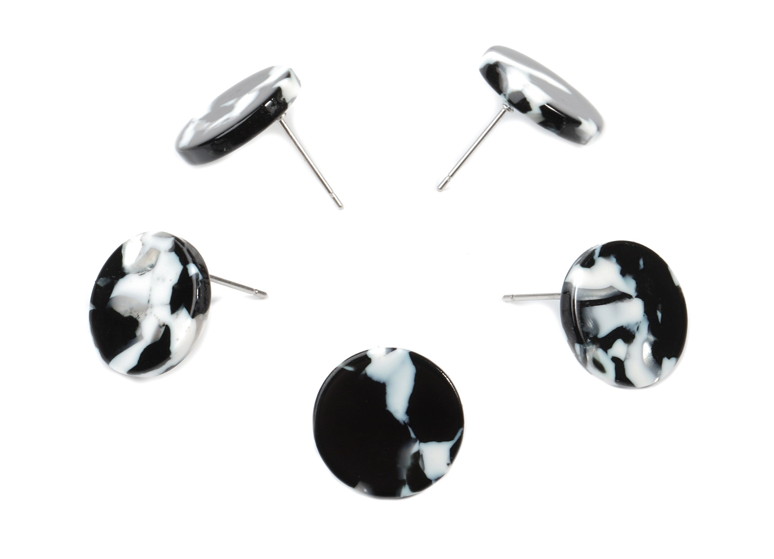 Acetate Mini Round Earring Stud - Circle Earring Post - Earring Post - Jewelry Supplies - Color Code: A17- 14.66x14.66x2.58mm - AC1812-A17 - DOMEDBAZAAR