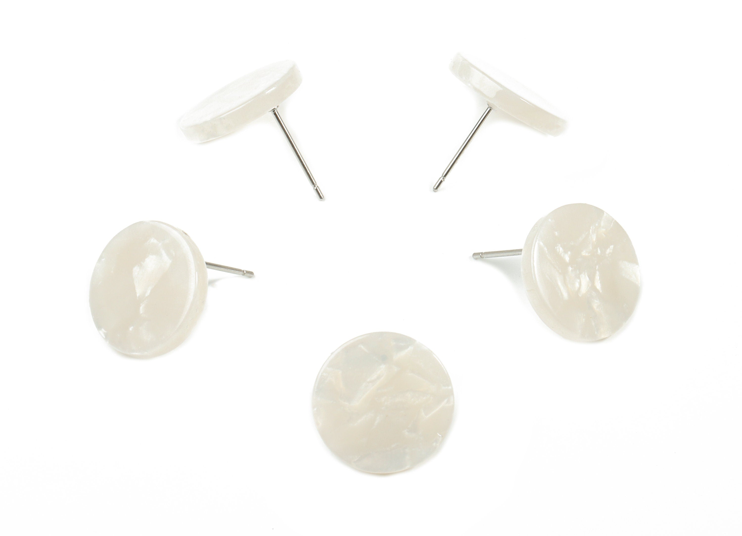Acetate Mini Round Earring Stud - Circle Earring Post - Earring Post - Jewelry Supplies - Color Code: A12 - 14.7x14.7x2.4mm - AC1812-A12 - DOMEDBAZAAR