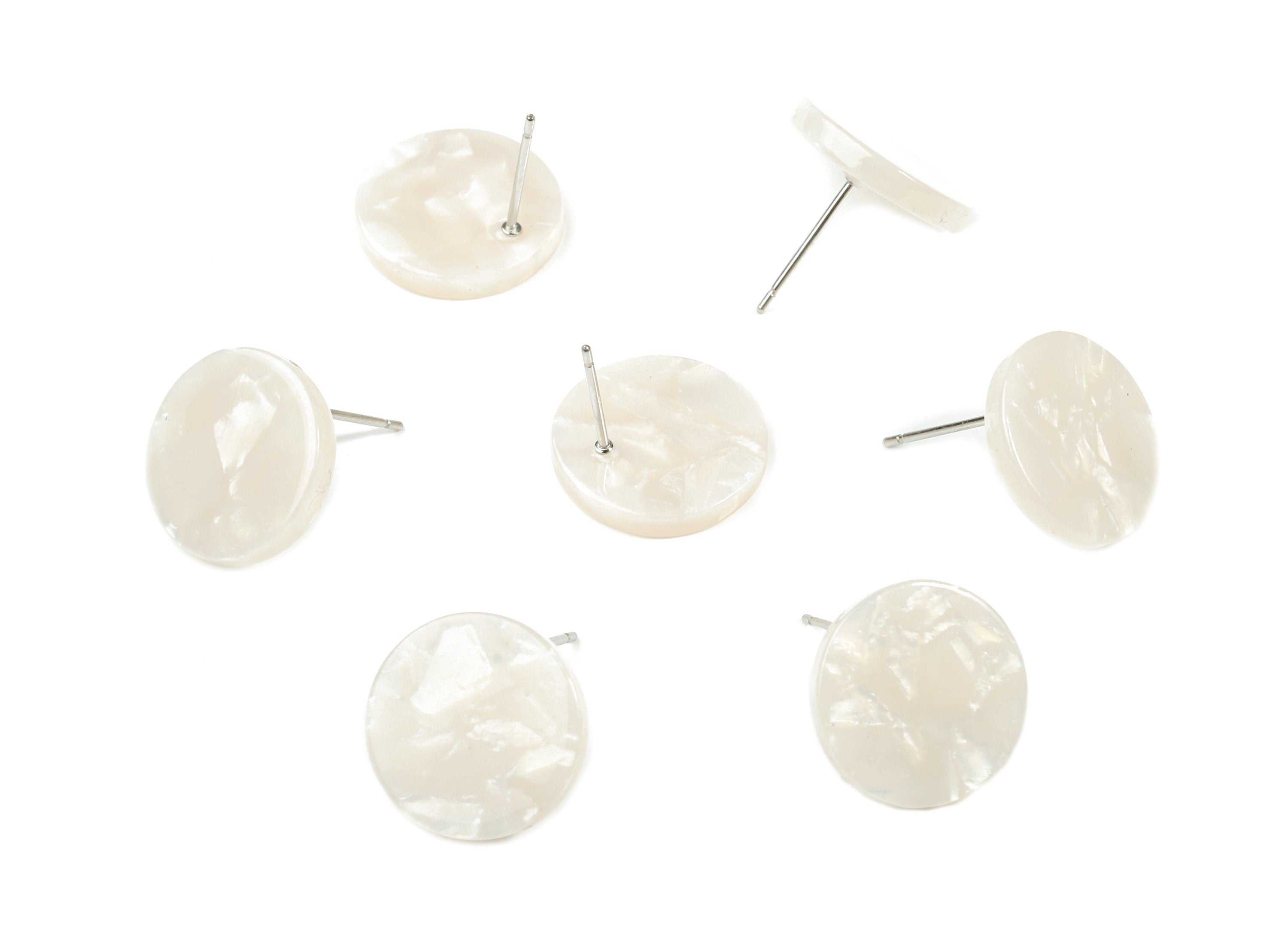 Acetate Mini Round Earring Stud - Circle Earring Post - Earring Post - Jewelry Supplies - Color Code: A12 - 14.7x14.7x2.4mm - AC1812-A12 - DOMEDBAZAAR