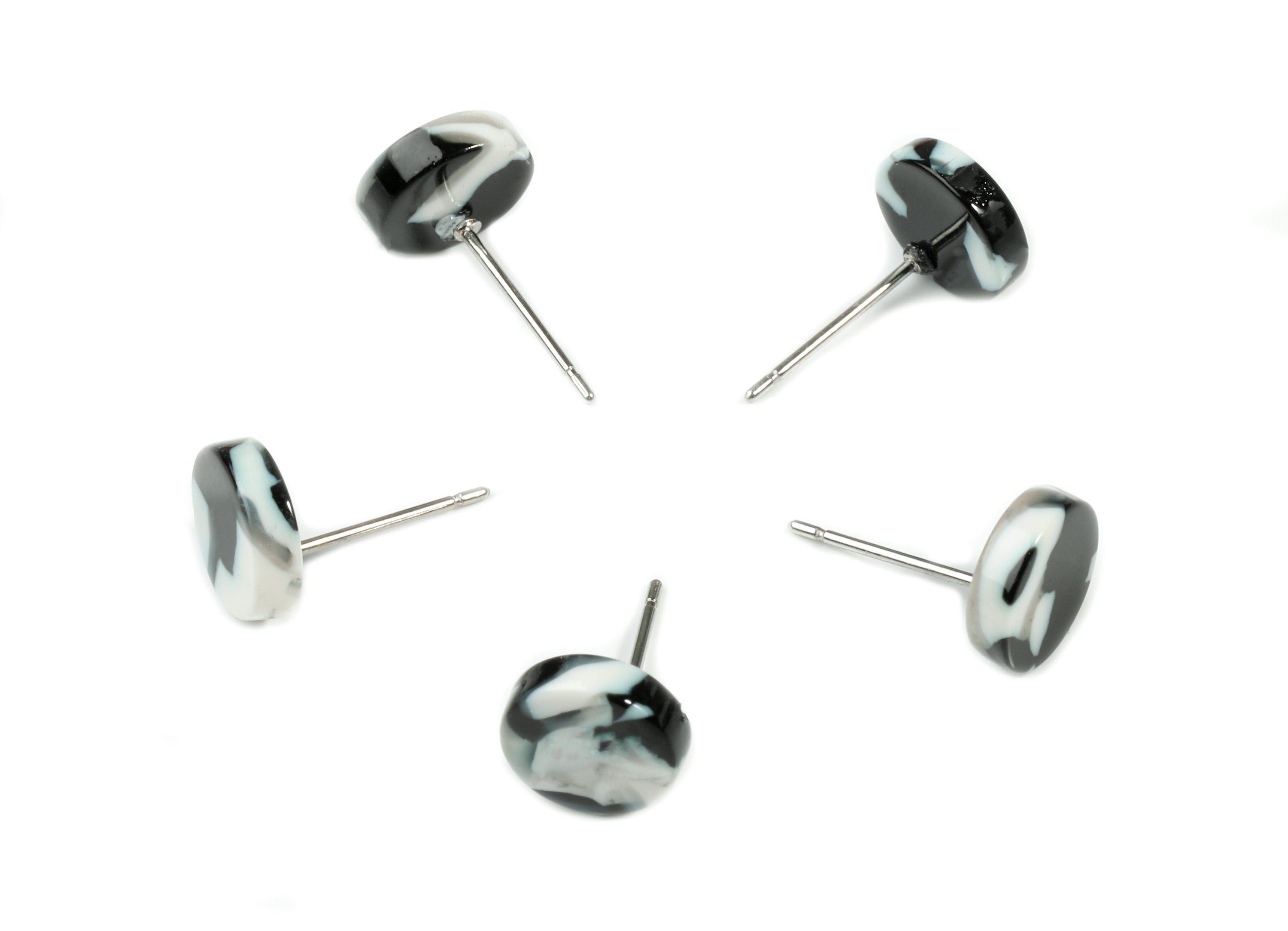 Acetate Mini Round Earring Stud - Circle Earring Post - Earring Post - Jewelry Supplies - Color Code: A17 - 8.62x8.62x2.52mm - AC1715-A17 - DOMEDBAZAAR