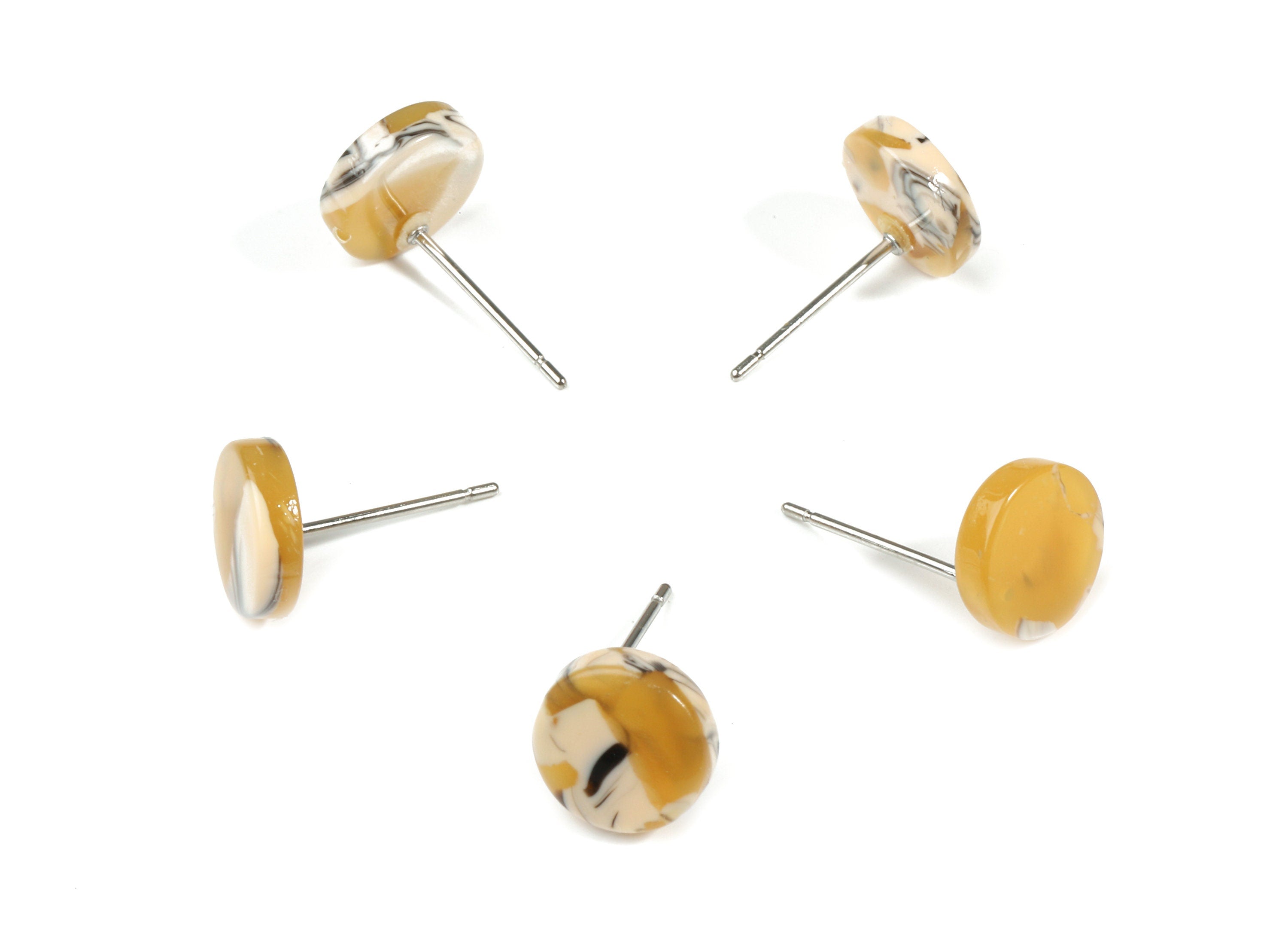 Acetate Mini Round Earring Stud - Circle Earring Post - Earring Post - Jewelry Supplies - Color Code: A14 - 8.69x8.69x2.48mm - AC1715-A14 - DOMEDBAZAAR