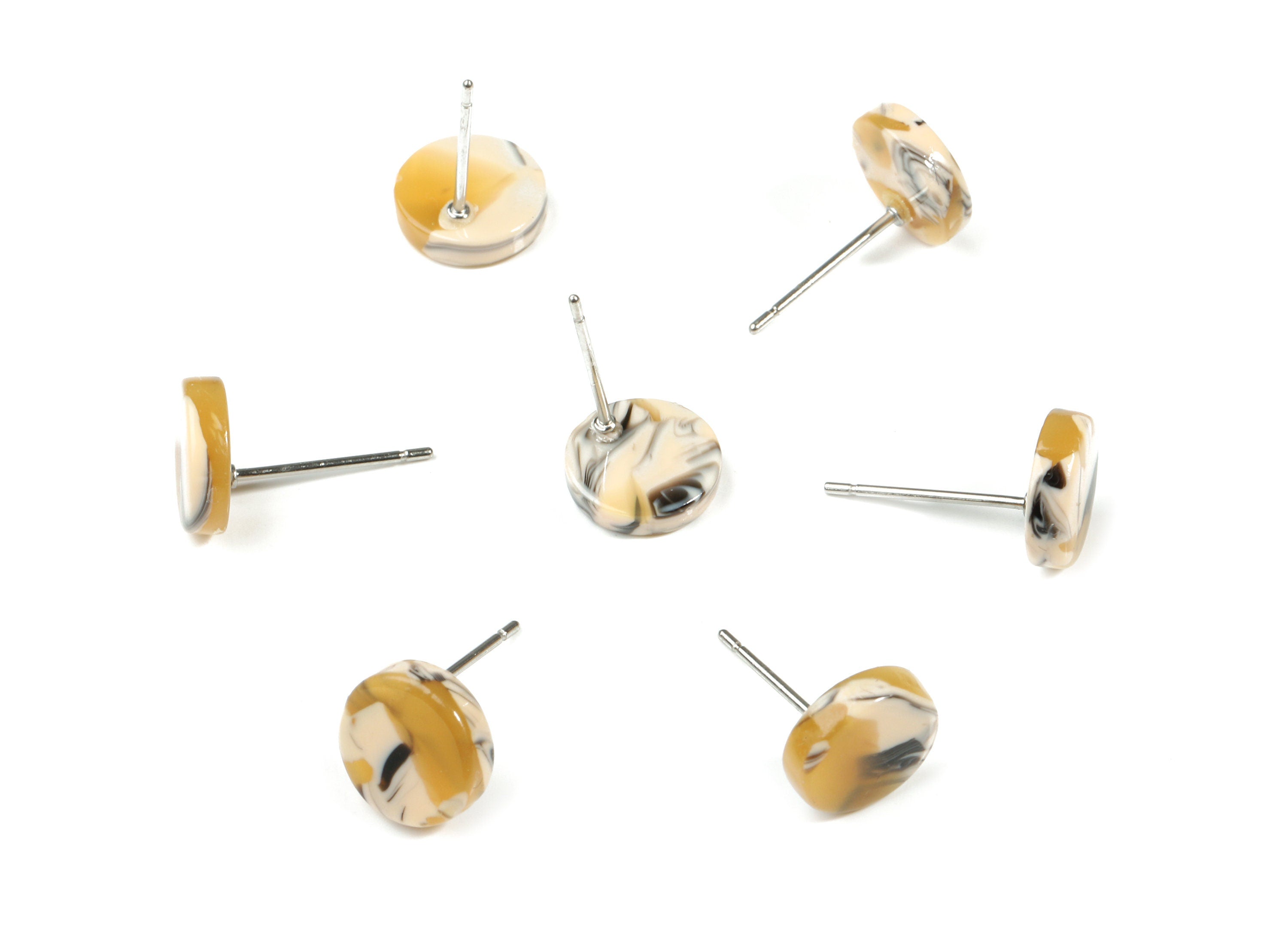 Acetate Mini Round Earring Stud - Circle Earring Post - Earring Post - Jewelry Supplies - Color Code: A14 - 8.69x8.69x2.48mm - AC1715-A14 - DOMEDBAZAAR