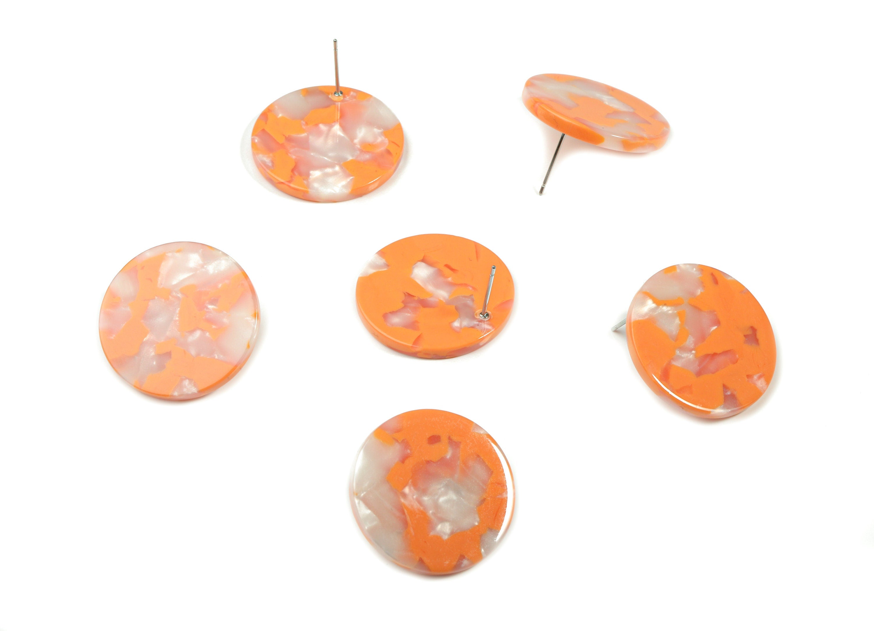 Acetate Round Earring Stud - Circle Earring Post - Earring Post - Jewelry Supplies - Color Code: A39 - 24.73x24.73x2.79mm - AC1813-A39 - DOMEDBAZAAR