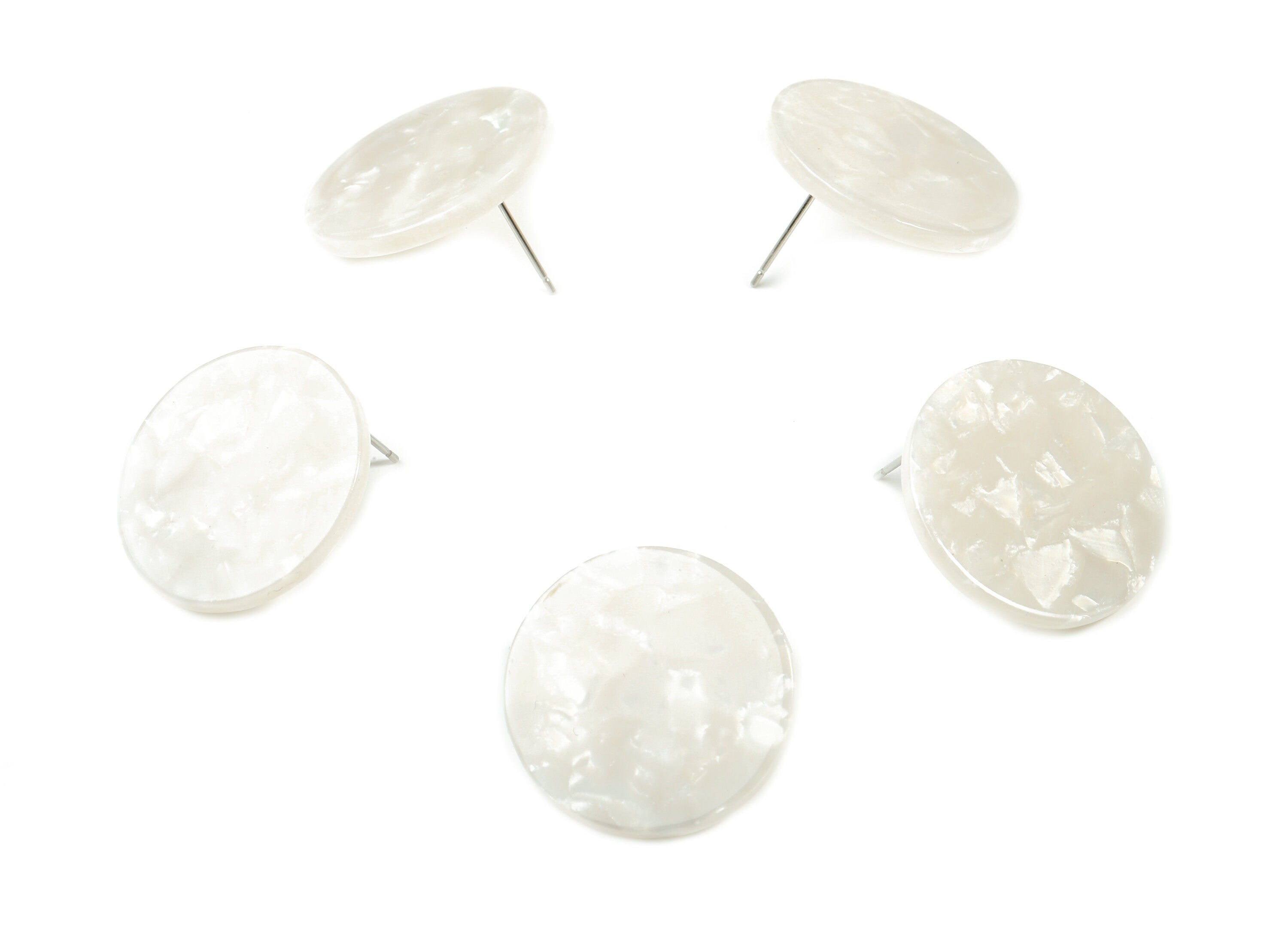 Acetate Round Earring Stud - Circle Earring Post - Earring Post - Jewelry Supplies - Color Code: A12 - 24.71x24.71x2.39mm - AC1813-A12 - DOMEDBAZAAR