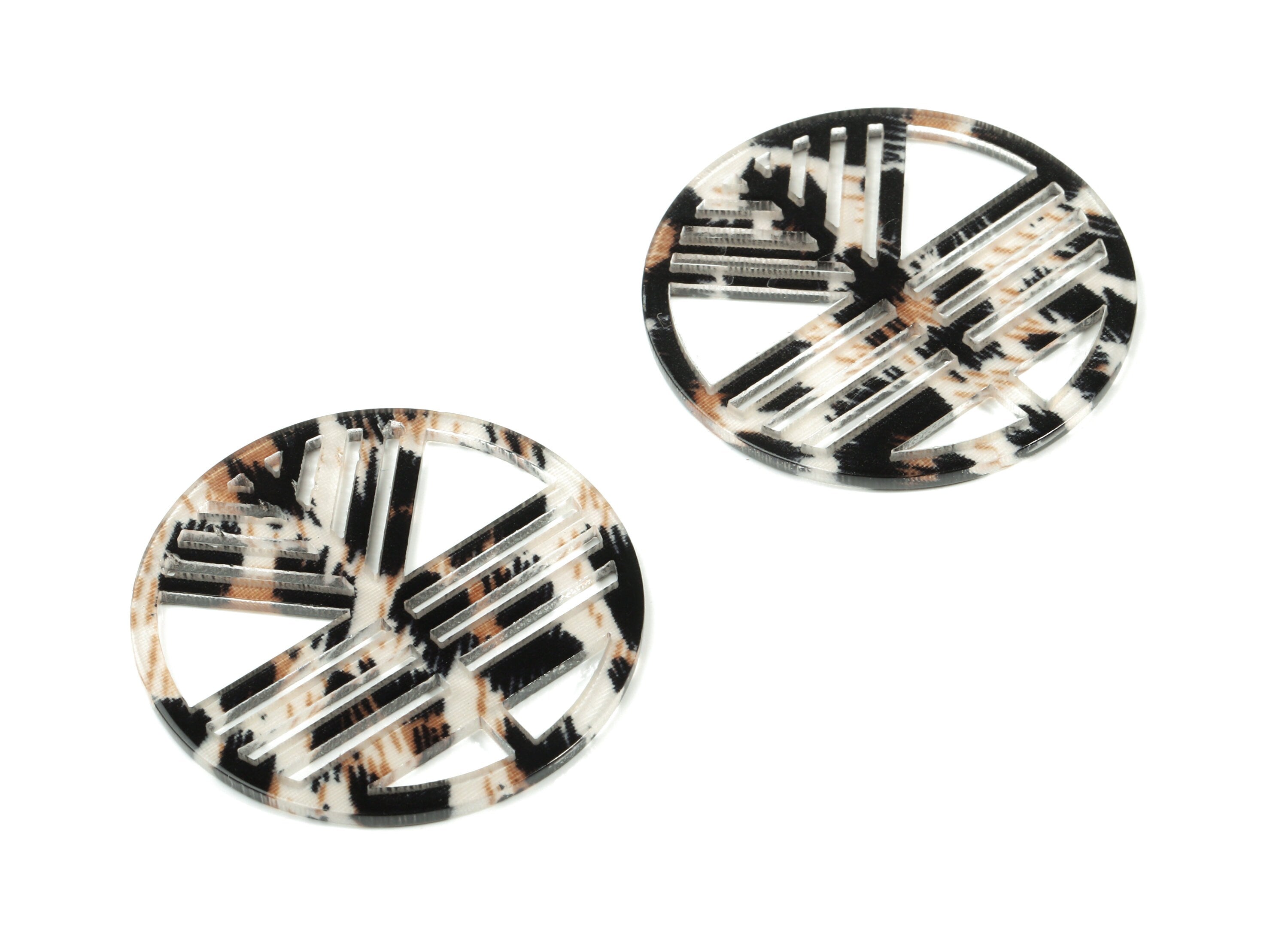 Acetate Geometric Charms - Round Earring Charm - Earring Findings - Jewelry Supplies - Color Code:A266 - 39.55x39.55x2.45mm - AC1820-A266 - DOMEDBAZAAR