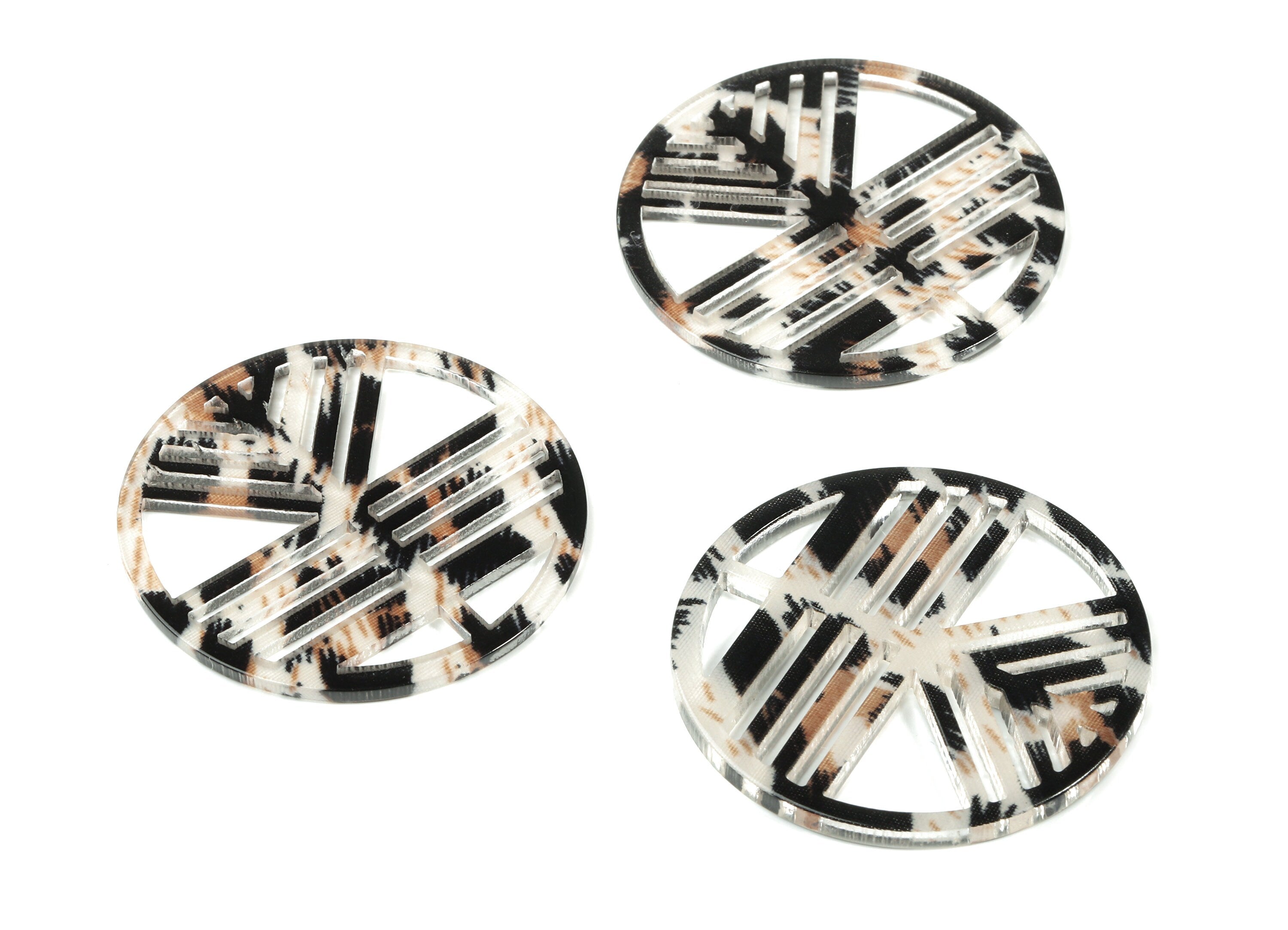 Acetate Geometric Charms - Round Earring Charm - Earring Findings - Jewelry Supplies - Color Code:A266 - 39.55x39.55x2.45mm - AC1820-A266 - DOMEDBAZAAR