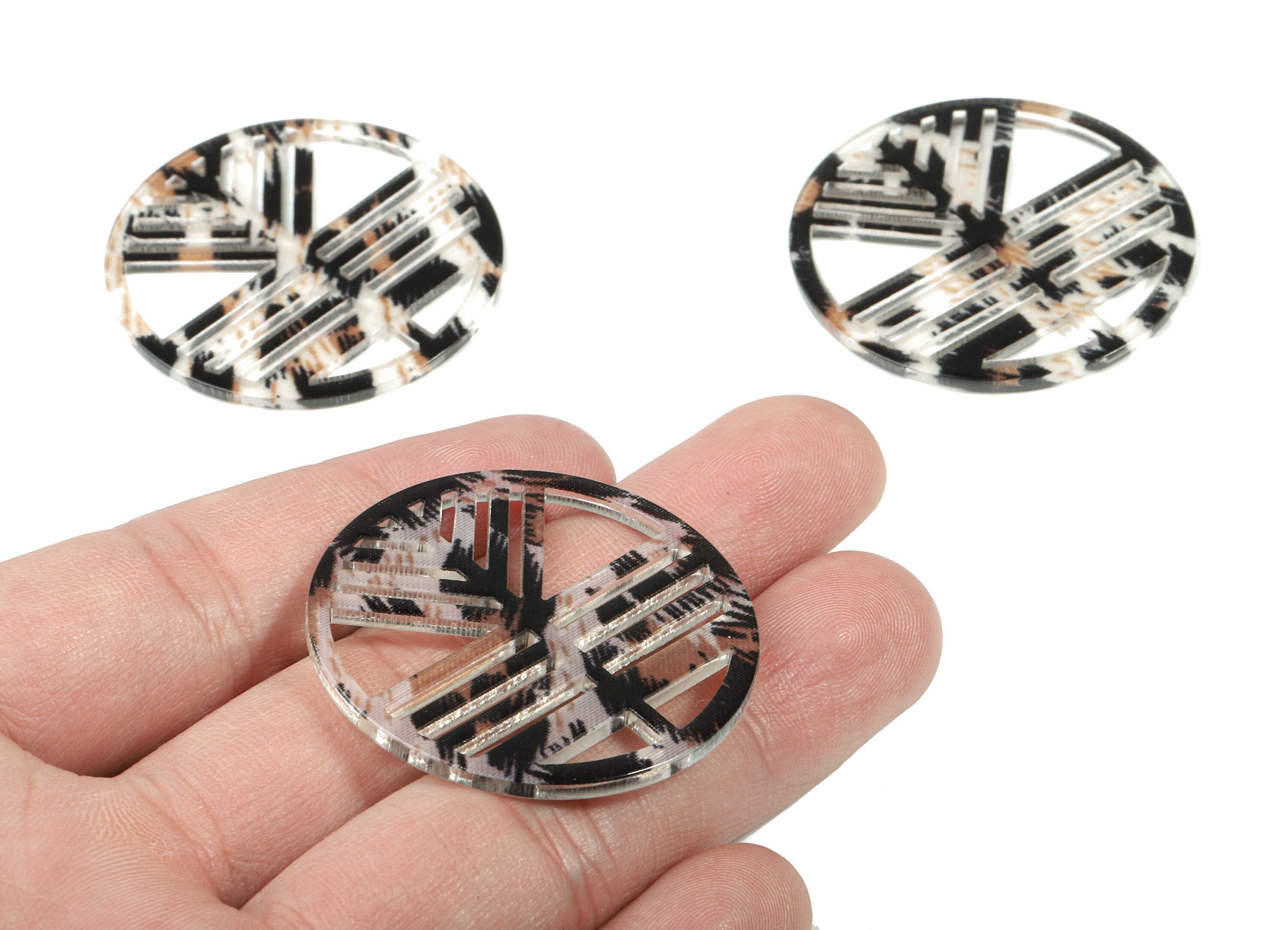 Acetate Geometric Charms - Round Earring Charm - Earring Findings - Jewelry Supplies - Color Code:A266 - 39.55x39.55x2.45mm - AC1820-A266 - DOMEDBAZAAR