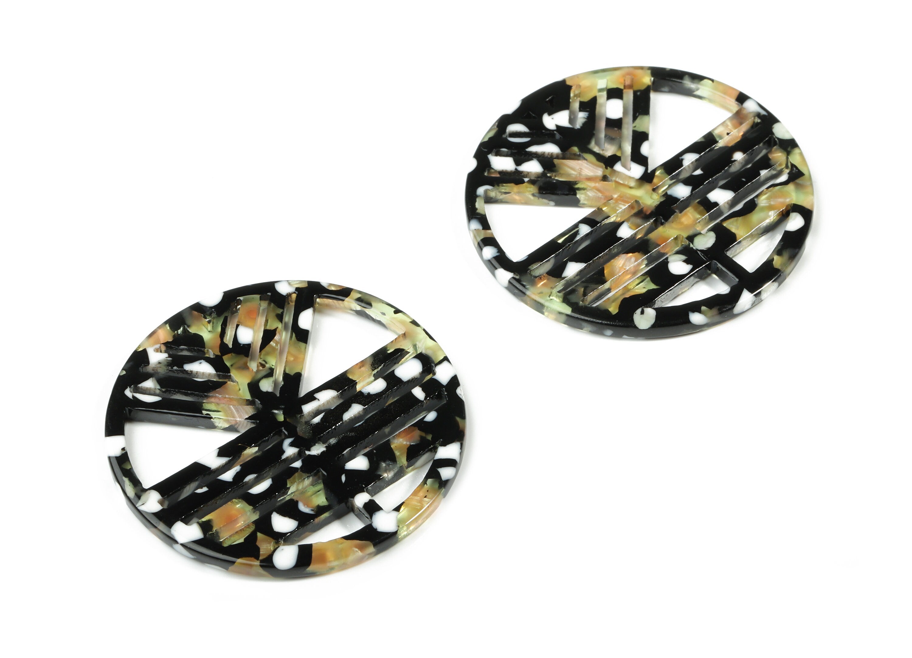 Acetate Geometric Charms - Round Earring Charm - Earring Findings - Jewelry Supplies - Color Code:A193 - 39.37x39.37x2.68mm - AC1820-A193 - DOMEDBAZAAR