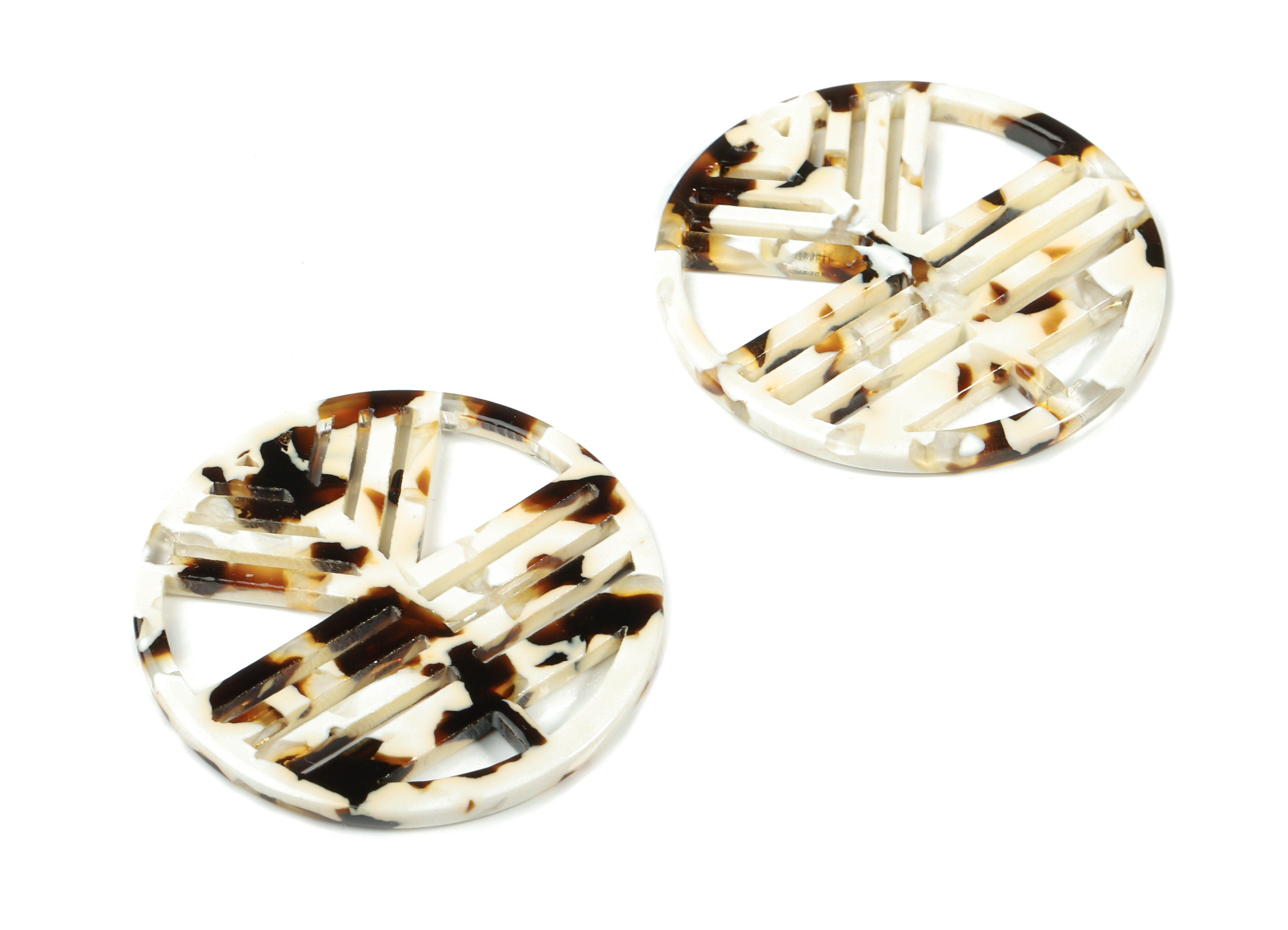 Acetate Geometric Charms - Round Earring Charm - Earring Findings - Jewelry Supplies - Color Code:A257 - 39.44x39.44x2.68mm - AC1820-A257 - DOMEDBAZAAR